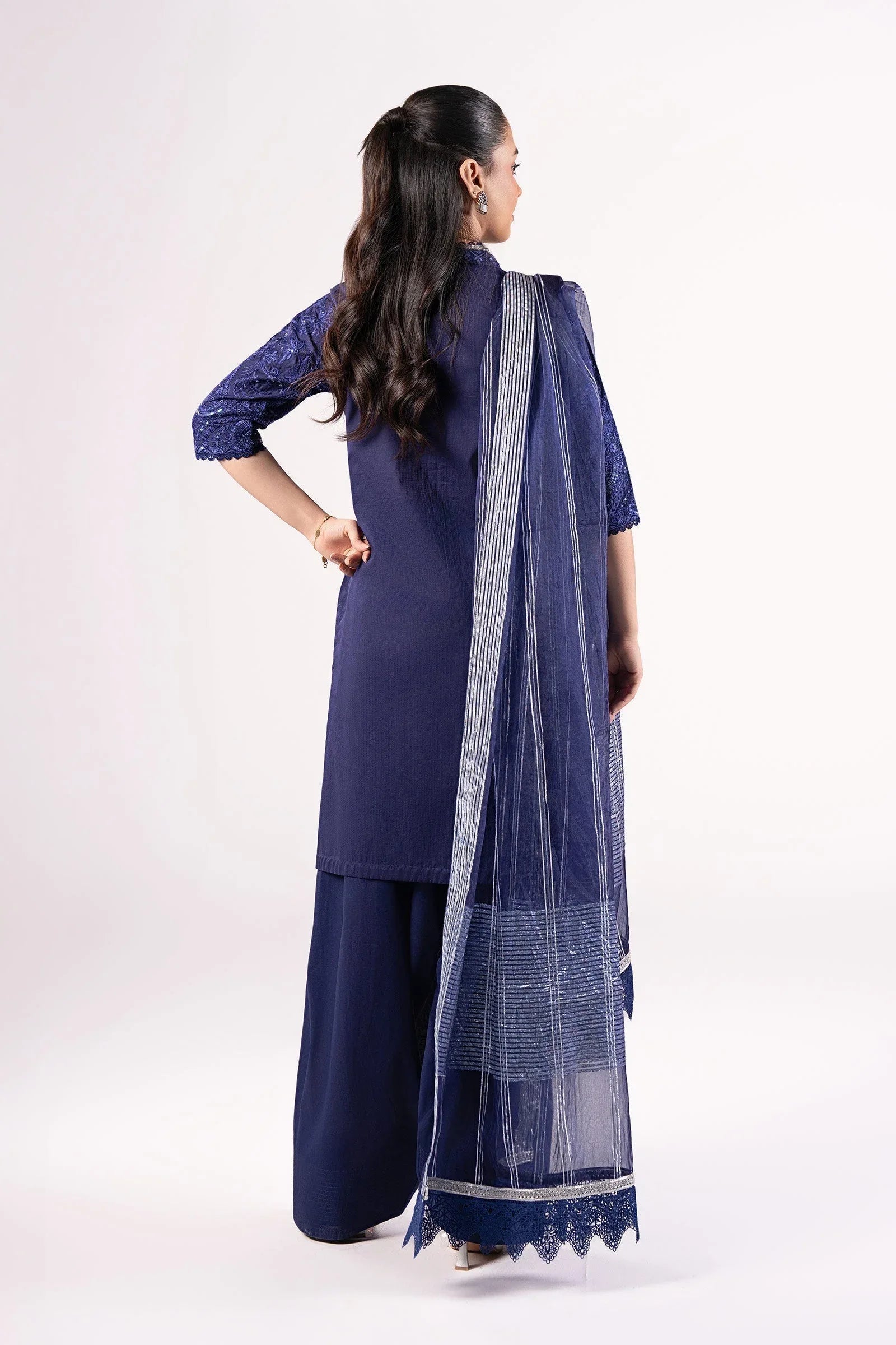Maria B | Basics RTW | 3 Pc Embroidered Dobby Suit | MB-CS25-137 - Aqsa Fabrics