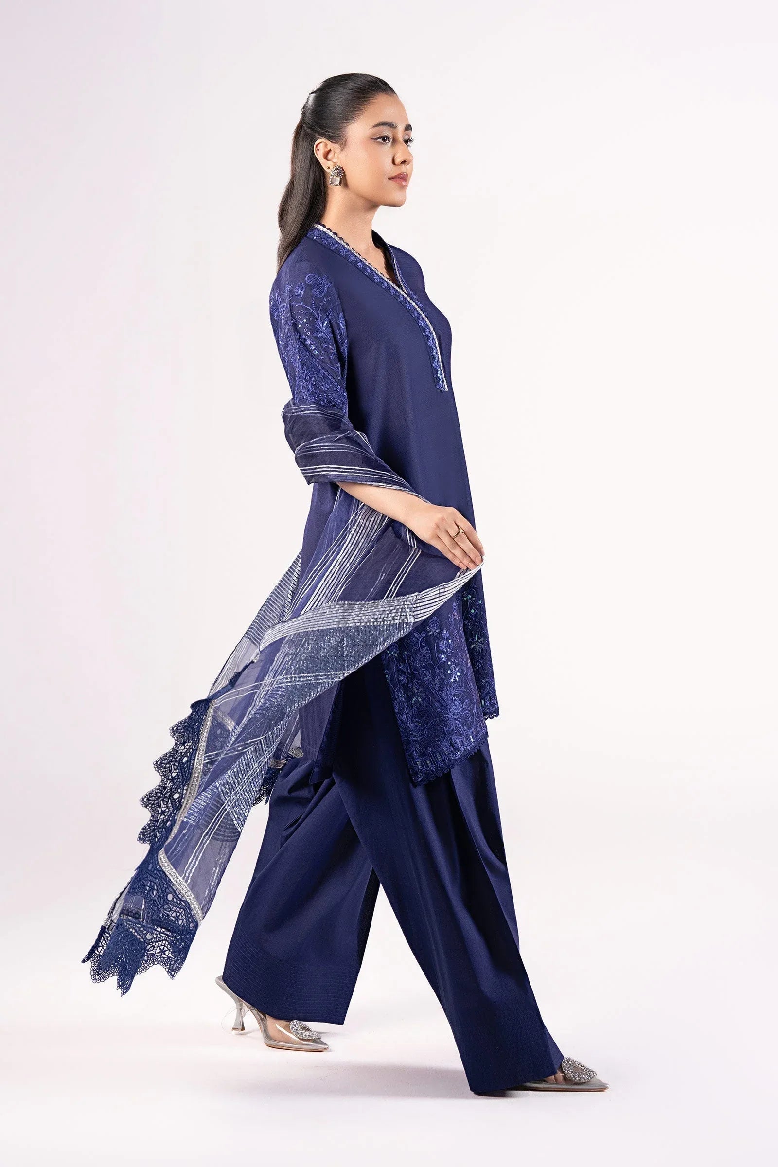 Maria B | Basics RTW | 3 Pc Embroidered Dobby Suit | MB-CS25-137 - Aqsa Fabrics