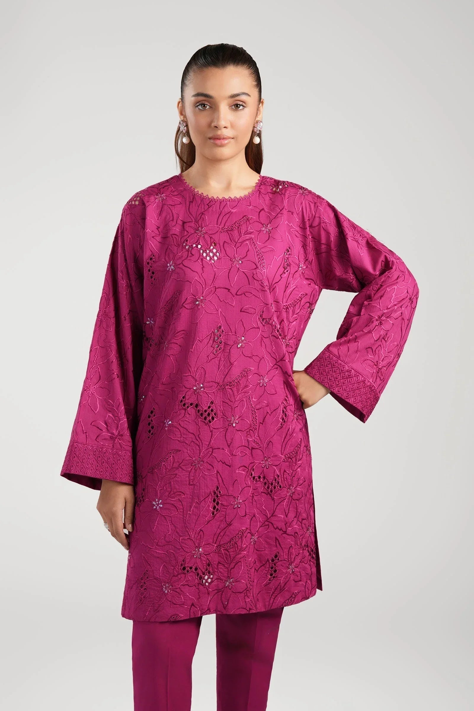 Maria B | Basics RTW | 3 Pc Embroidered Dobby Suit | MB-CS25-138 - Aqsa Fabrics