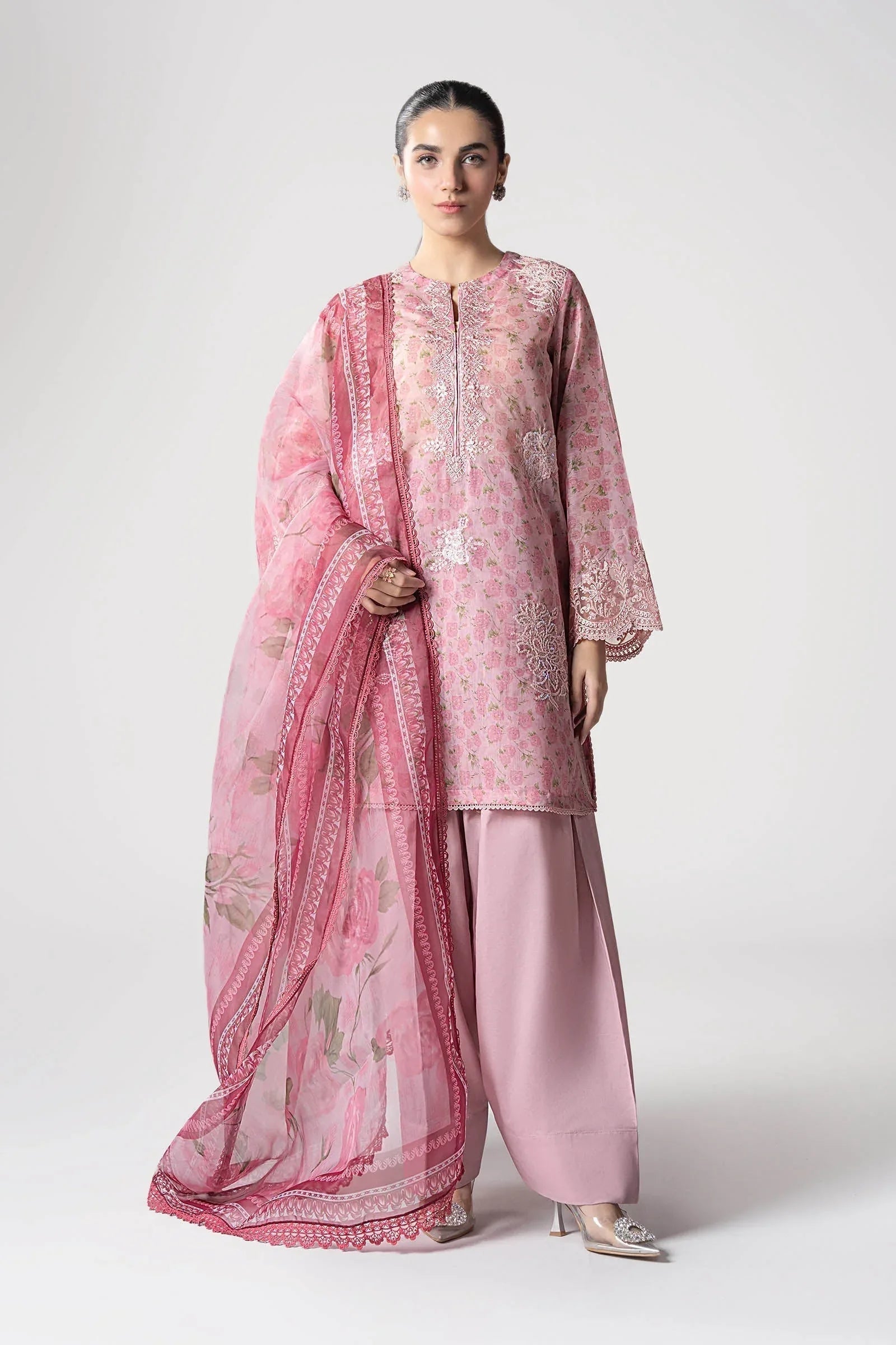 Maria B | Basics RTW | 3 Pc Embroidered Dobby Suit | MB-CS25-145 - Aqsa Fabrics