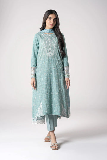 Maria B | Basics RTW | 3 Pc Embroidered Mesh Lurex Dots Suit | MB-CS25-142 - Aqsa Fabrics