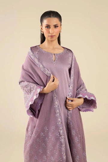 Maria B | Basics RTW | 3 Pc Embroidered Two Tone Silk Suit | MB-FS25-17 - Aqsa Fabrics