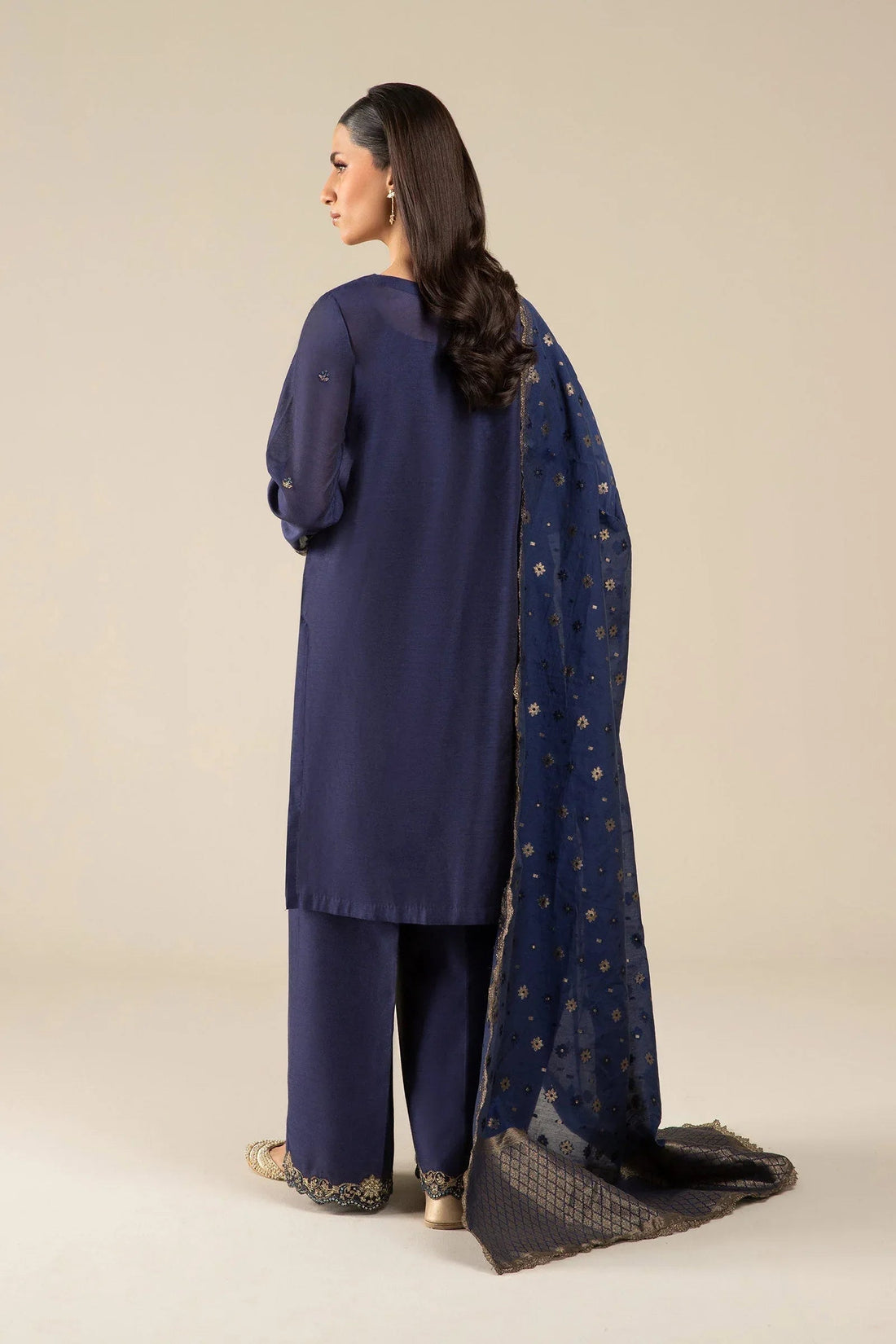 Maria B | Basics RTW | 3 Pc Embroidered Two Tone Silk Suit | MB-FS25-30 - Aqsa Fabrics