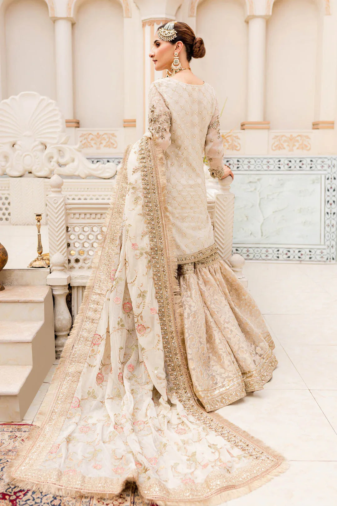 Maria B | Bridal Couture | Ivory Gold MC-906 - Aqsa Fabrics