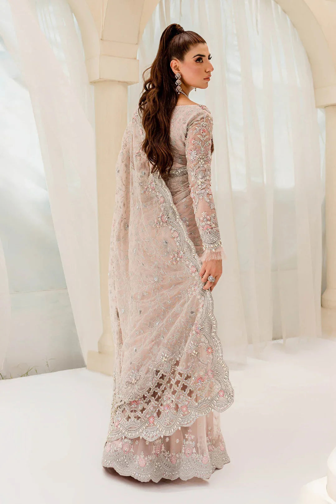 Maria B | Bridal Couture | Pale Pink MC-909 - Aqsa Fabrics