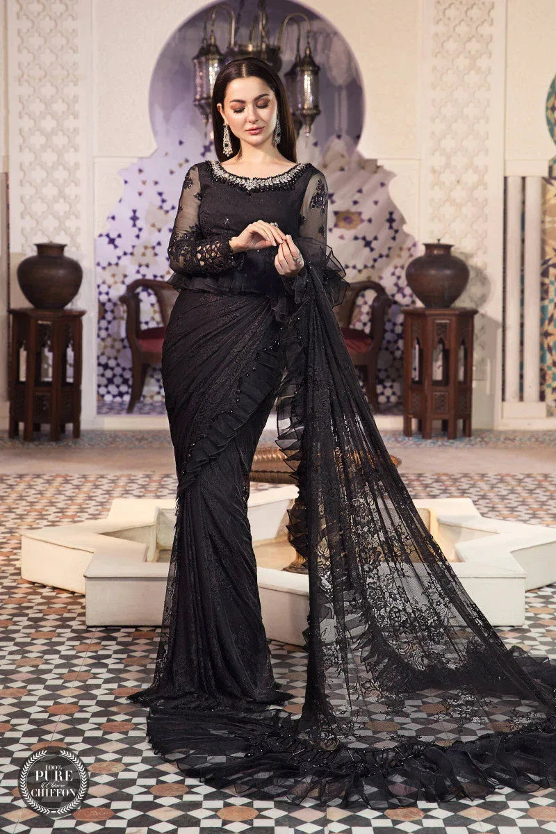 Maria B | Chiffon Collection | MPC-21-106-Black - Aqsa Fabrics
