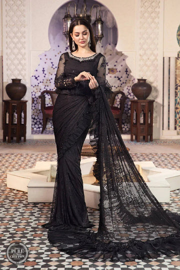 Maria B | Chiffon Collection | MPC-21-106-Black - Aqsa Fabrics