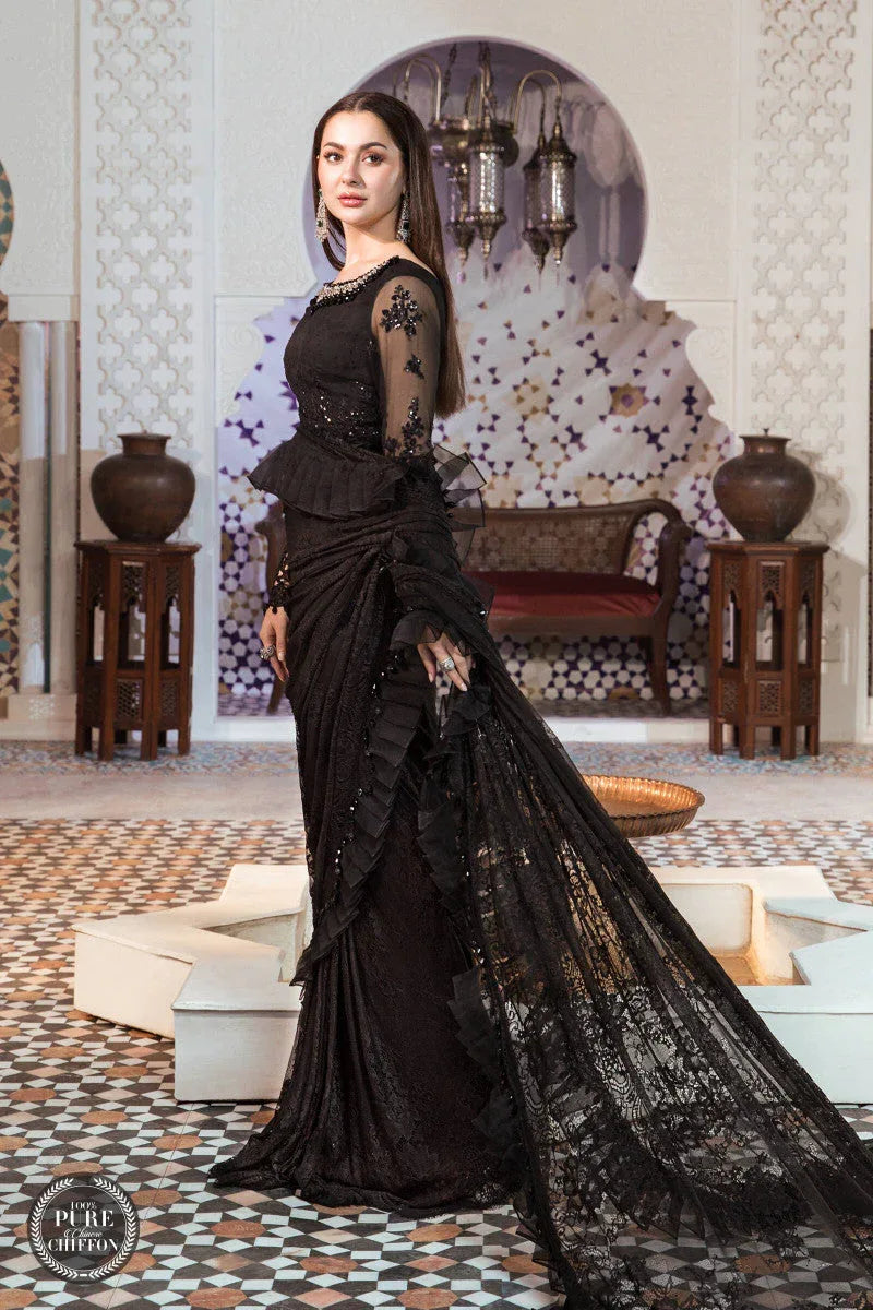 Maria B | Chiffon Collection | MPC-21-106-Black - Aqsa Fabrics
