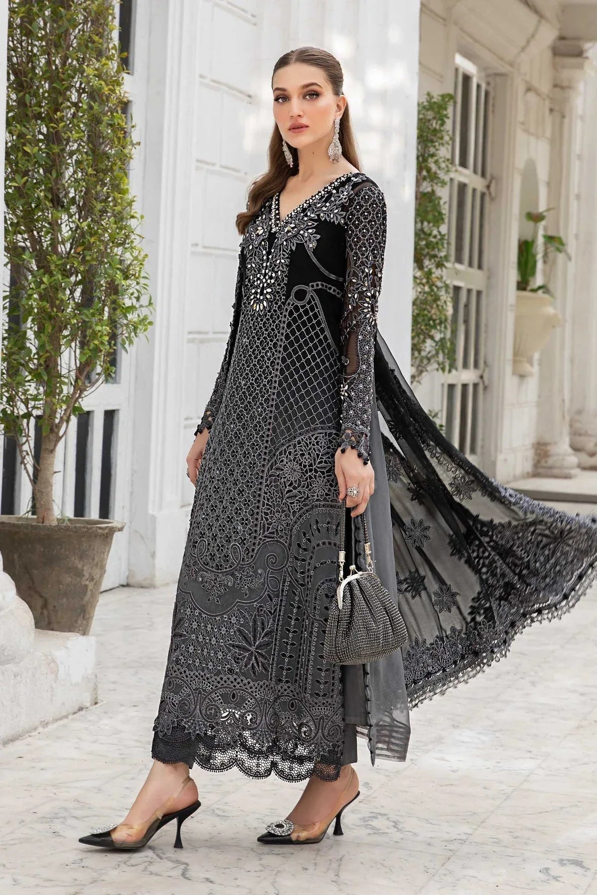 Maria B | Chiffon Formals 24 | Chiffon Suit | MPC-24-101 - Aqsa Fabrics