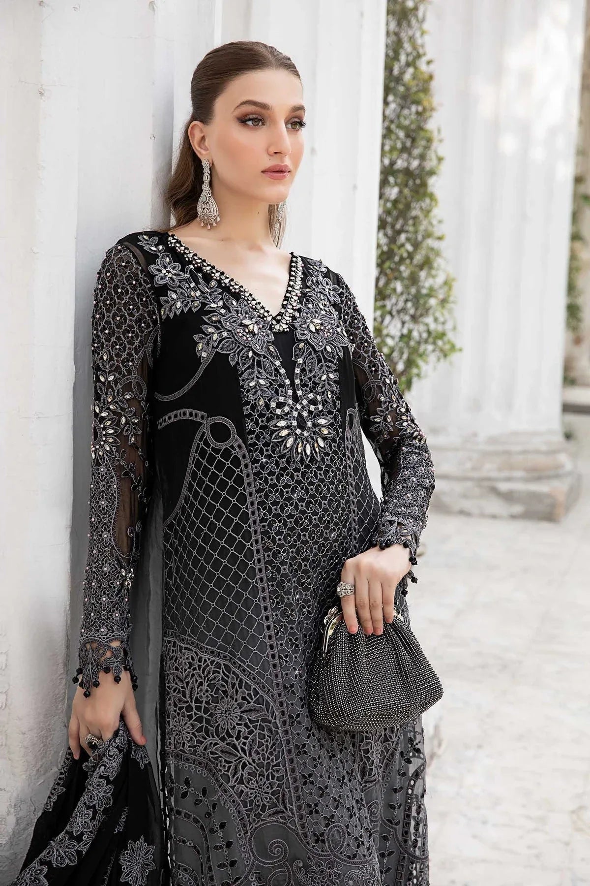 Maria B | Chiffon Formals 24 | Chiffon Suit | MPC-24-101 - Aqsa Fabrics