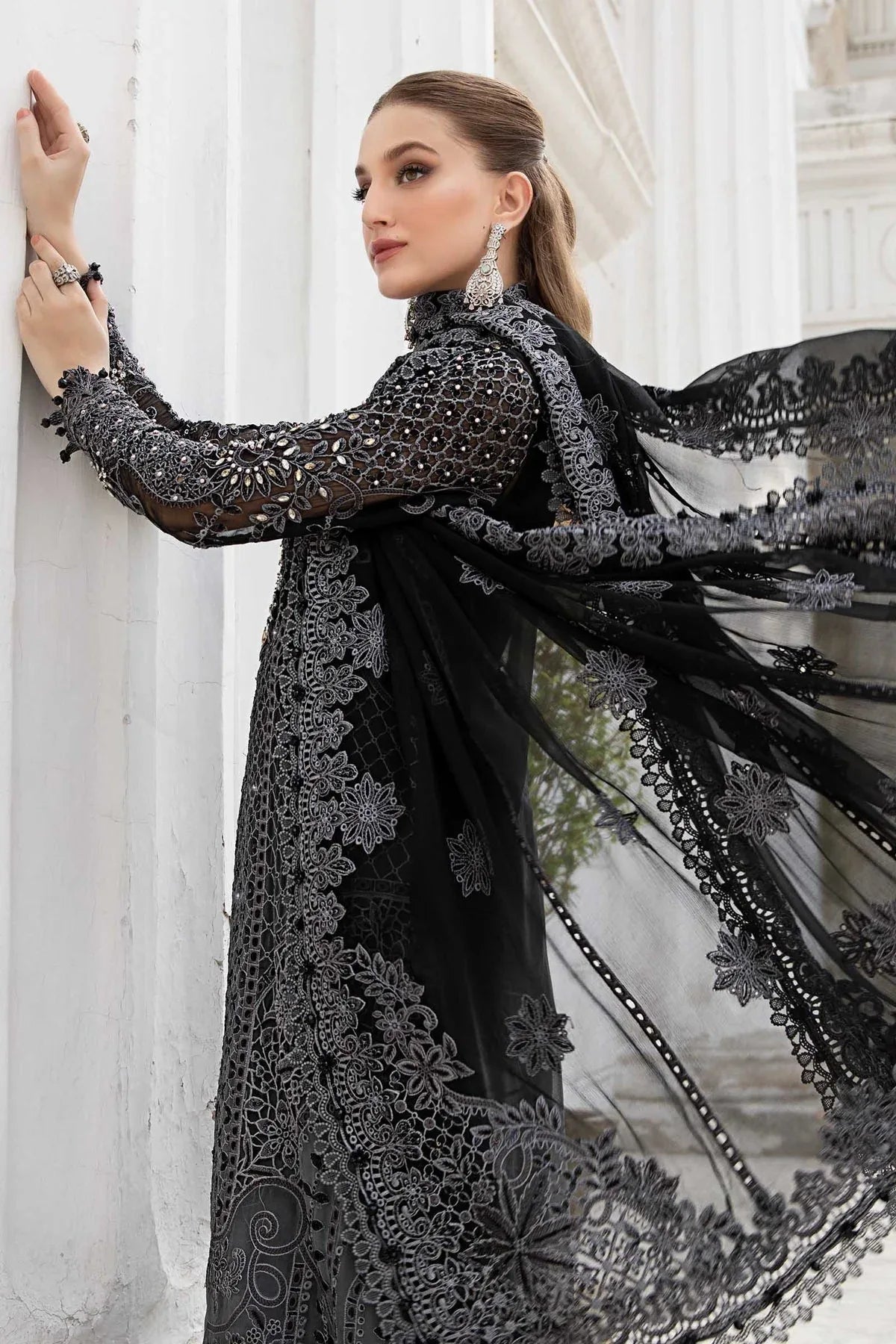 Maria B | Chiffon Formals 24 | Chiffon Suit | MPC-24-101 - Aqsa Fabrics