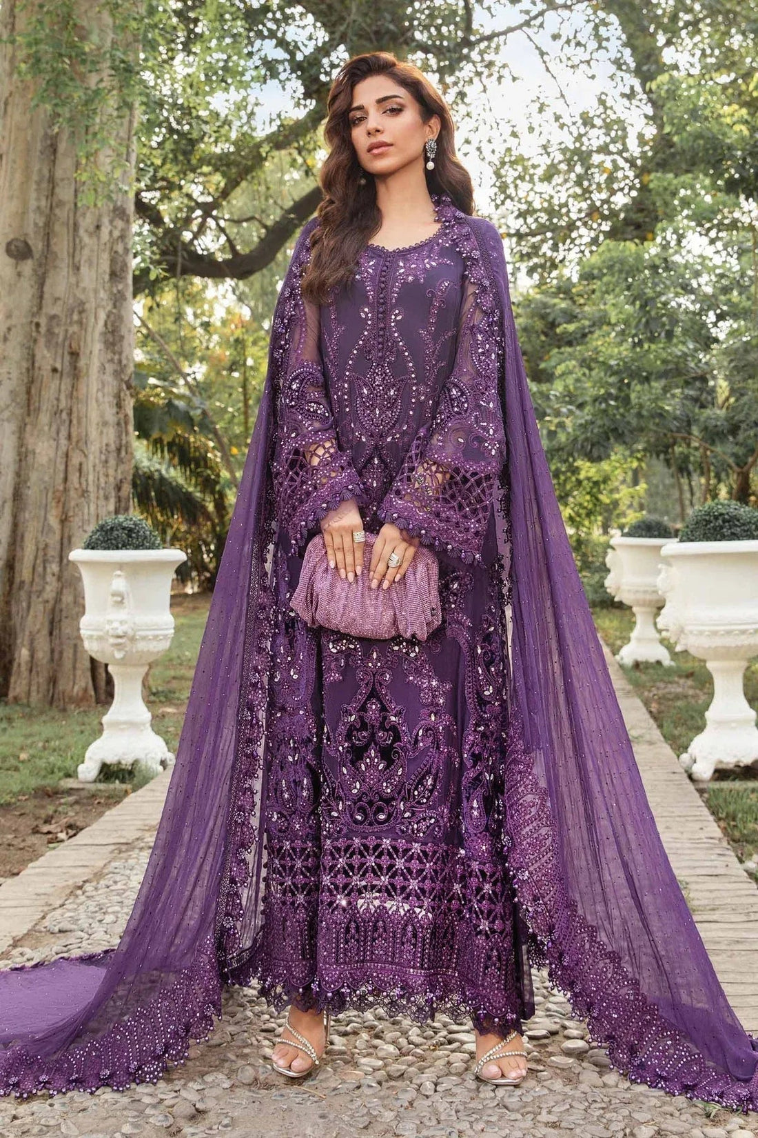 Maria B | Chiffon Formals 24 | Chiffon Suit | MPC-24-102 - Aqsa Fabrics