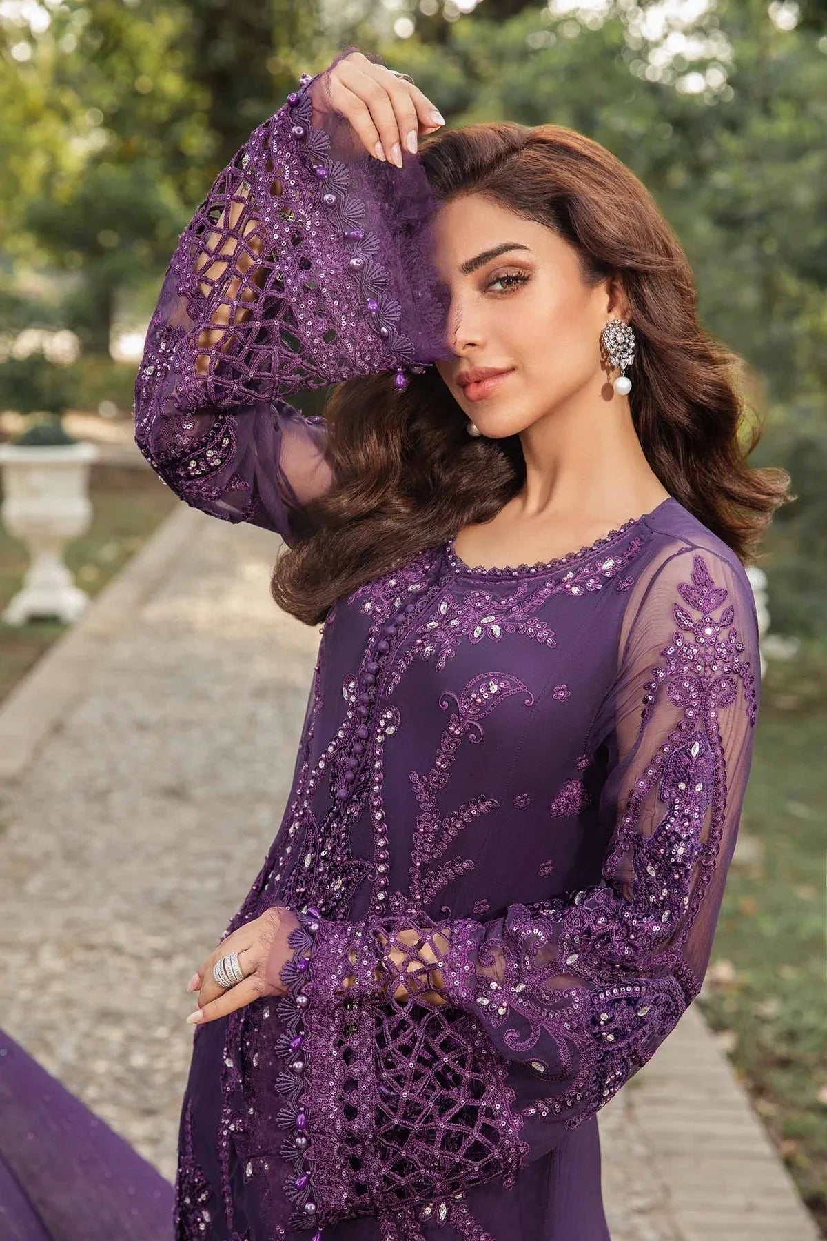 Maria B | Chiffon Formals 24 | Chiffon Suit | MPC-24-102 - Aqsa Fabrics