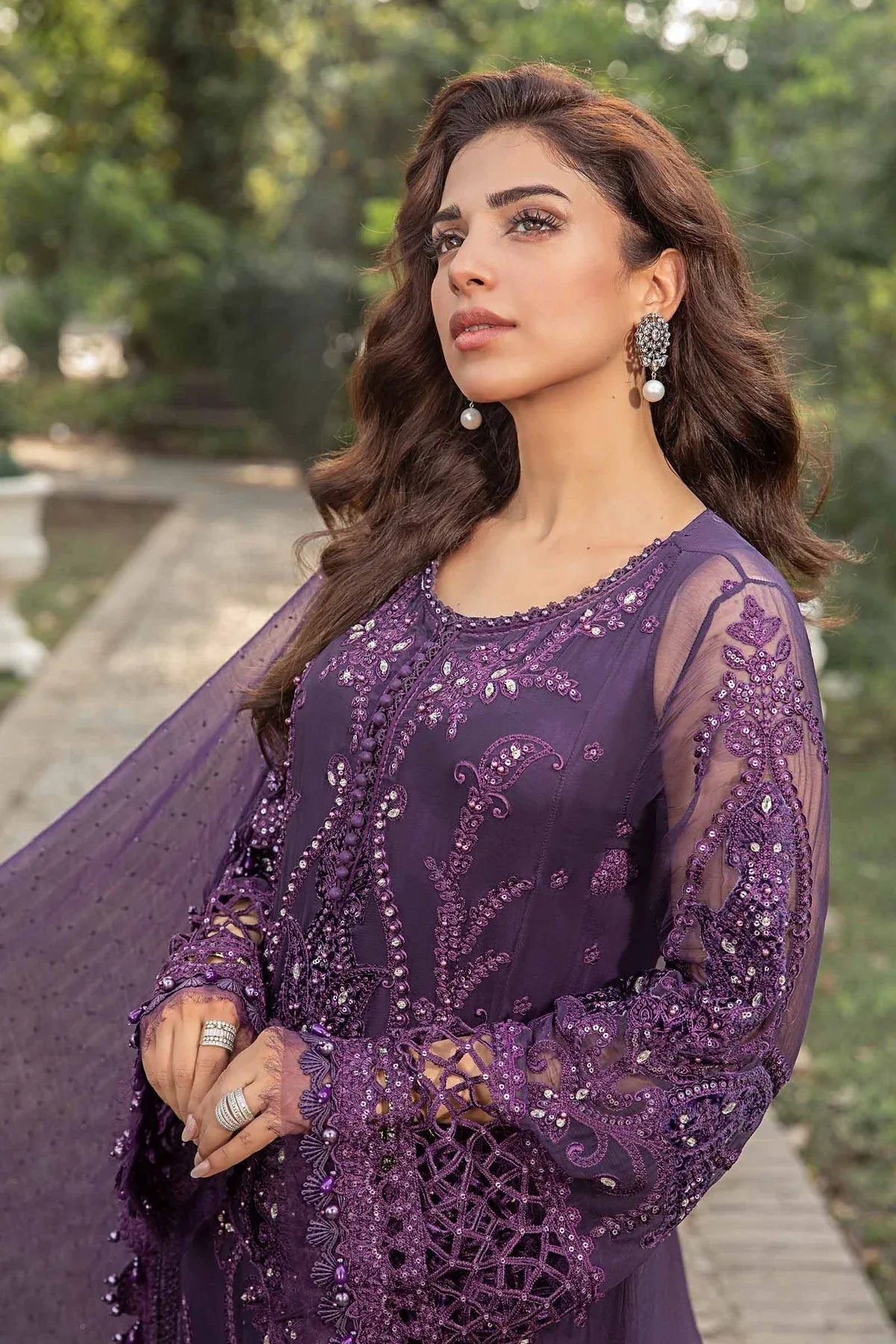 Maria B | Chiffon Formals 24 | Chiffon Suit | MPC-24-102 - Aqsa Fabrics