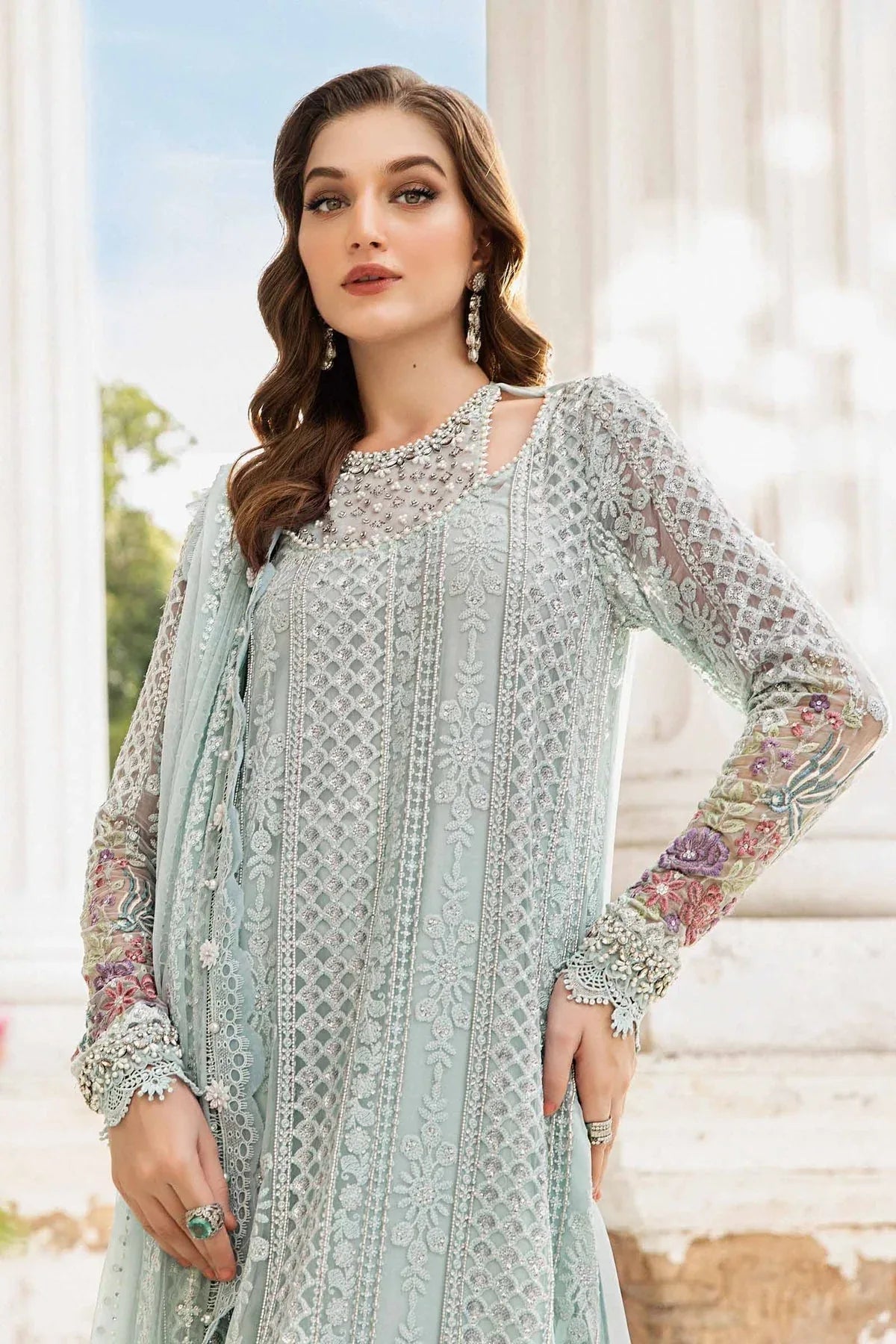 Maria B | Chiffon Formals 24 | Chiffon Suit | MPC-24-103 - Aqsa Fabrics
