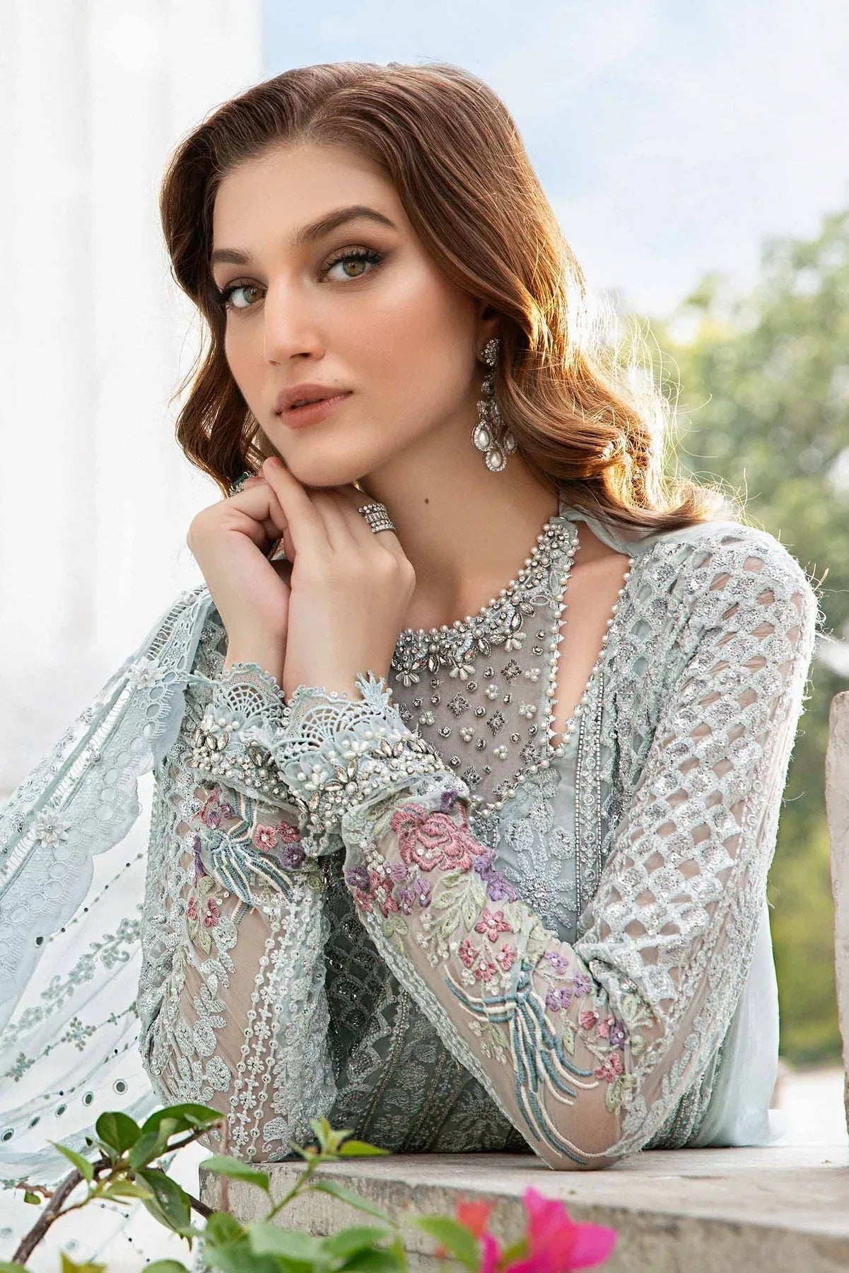Maria B | Chiffon Formals 24 | Chiffon Suit | MPC-24-103 - Aqsa Fabrics