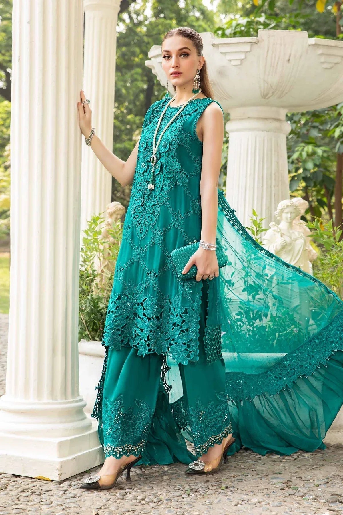 Maria B | Chiffon Formals 24 | Chiffon Suit | MPC-24-105 - Aqsa Fabrics