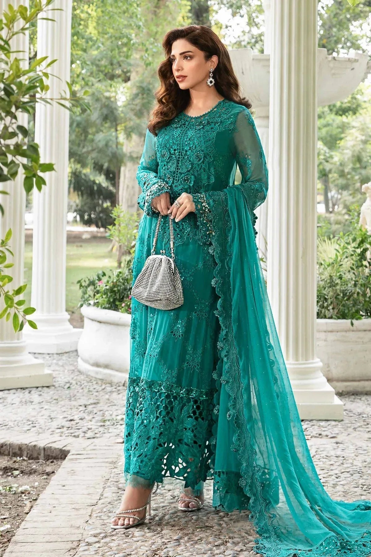 Maria B | Chiffon Formals 24 | Chiffon Suit | MPC-24-105 - Aqsa Fabrics