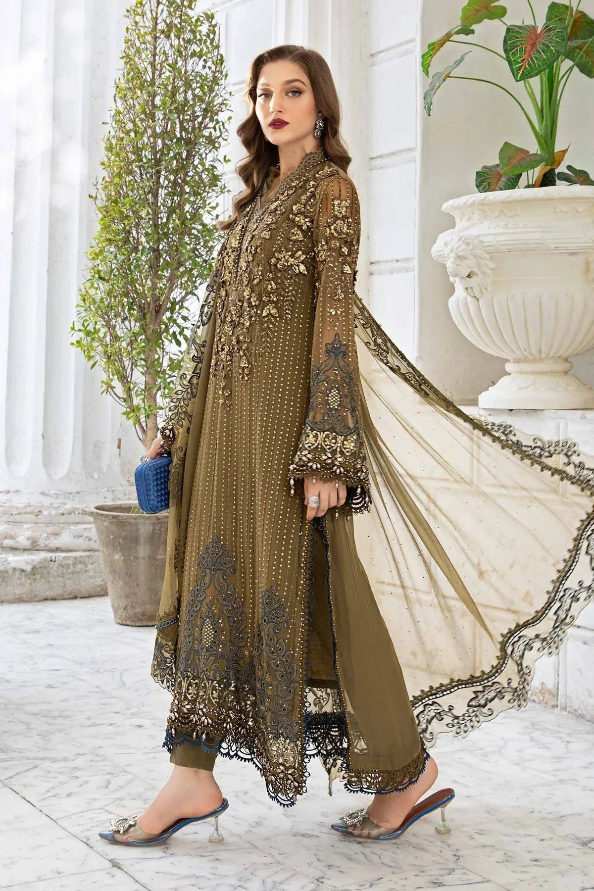 Maria B | Chiffon Formals 24 | Chiffon Suit | MPC-24-108 - Aqsa Fabrics
