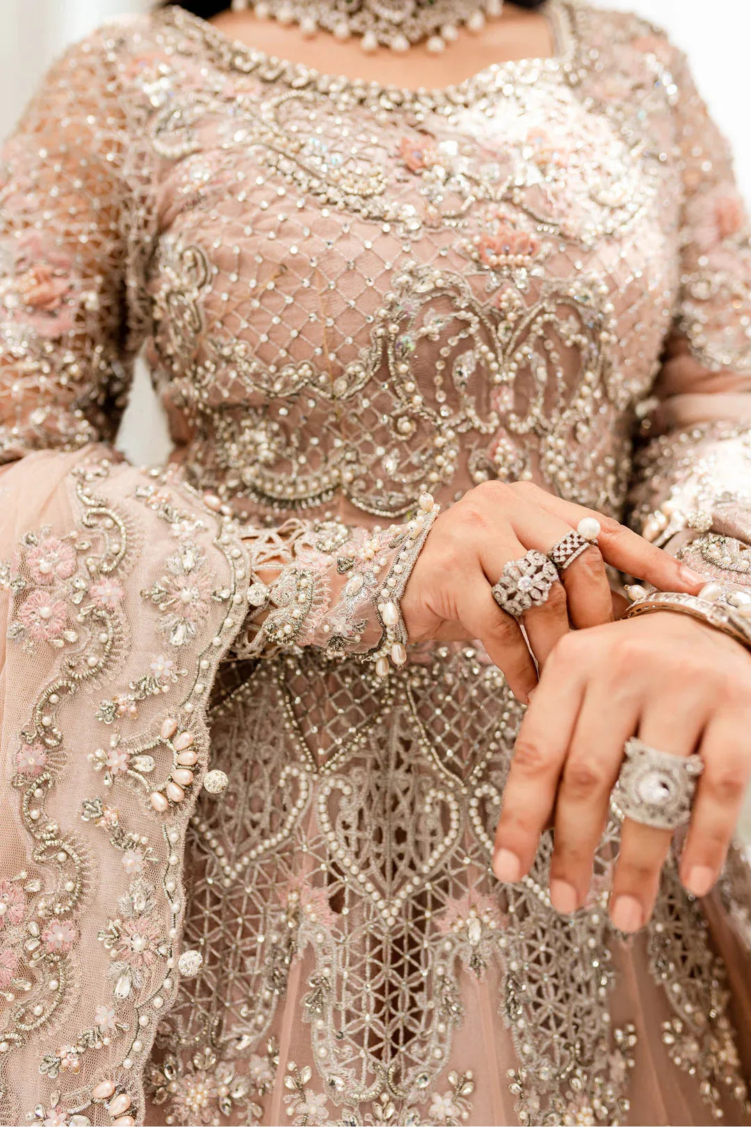 Maria B | Couture | Powder Pink MC-902 - Aqsa Fabrics