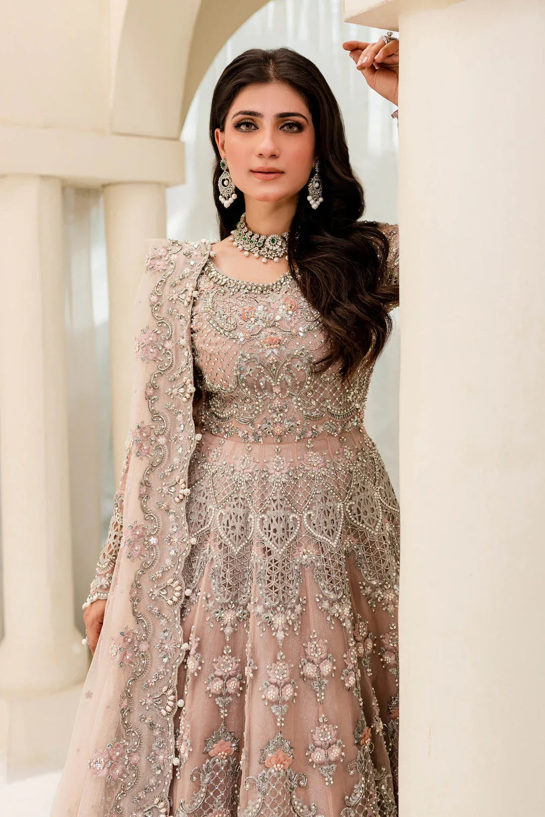Maria B | Couture | Powder Pink MC-902 - Aqsa Fabrics