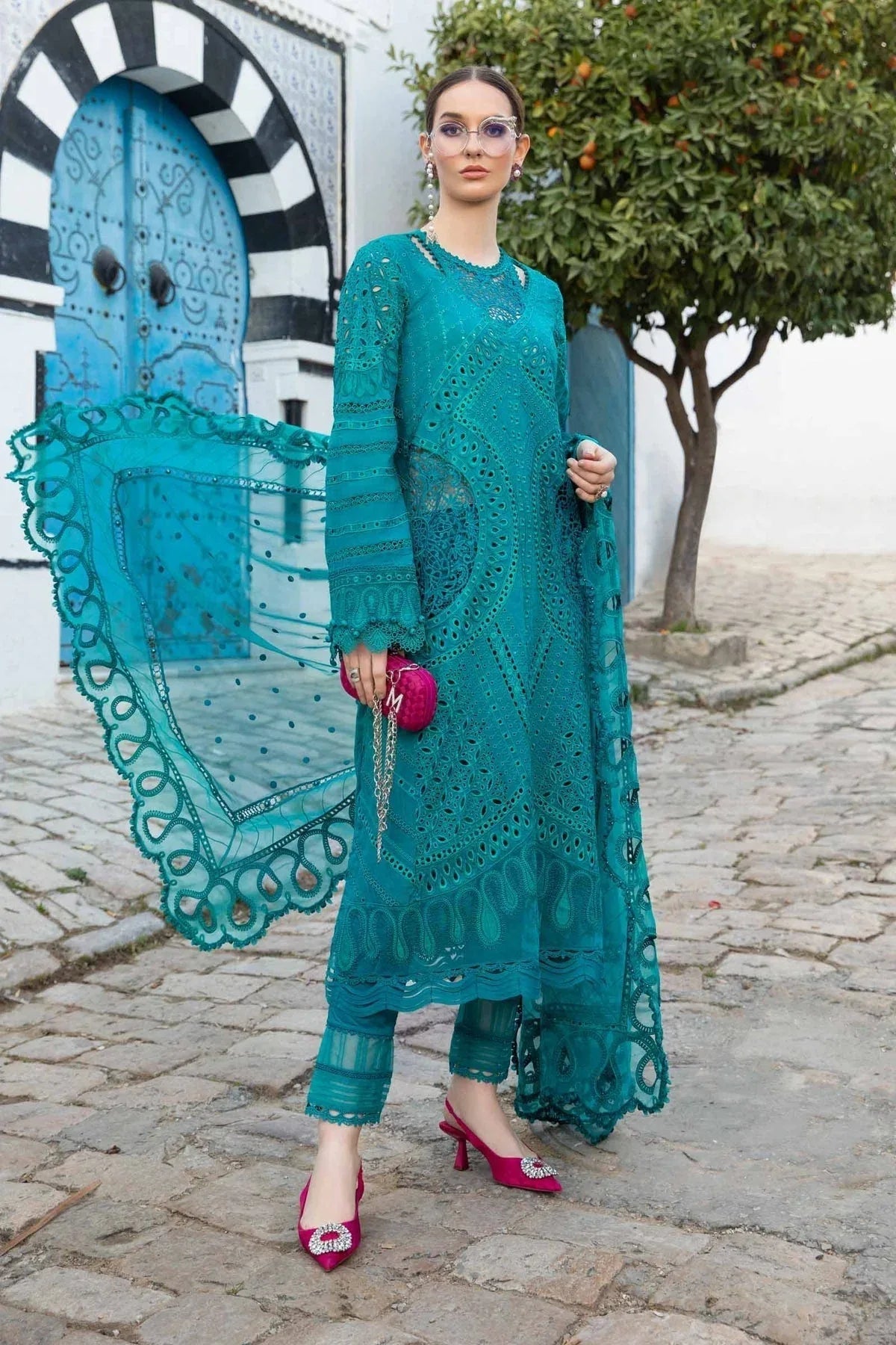 Maria B - D-2402-A - Lawn - Aqsa Fabrics