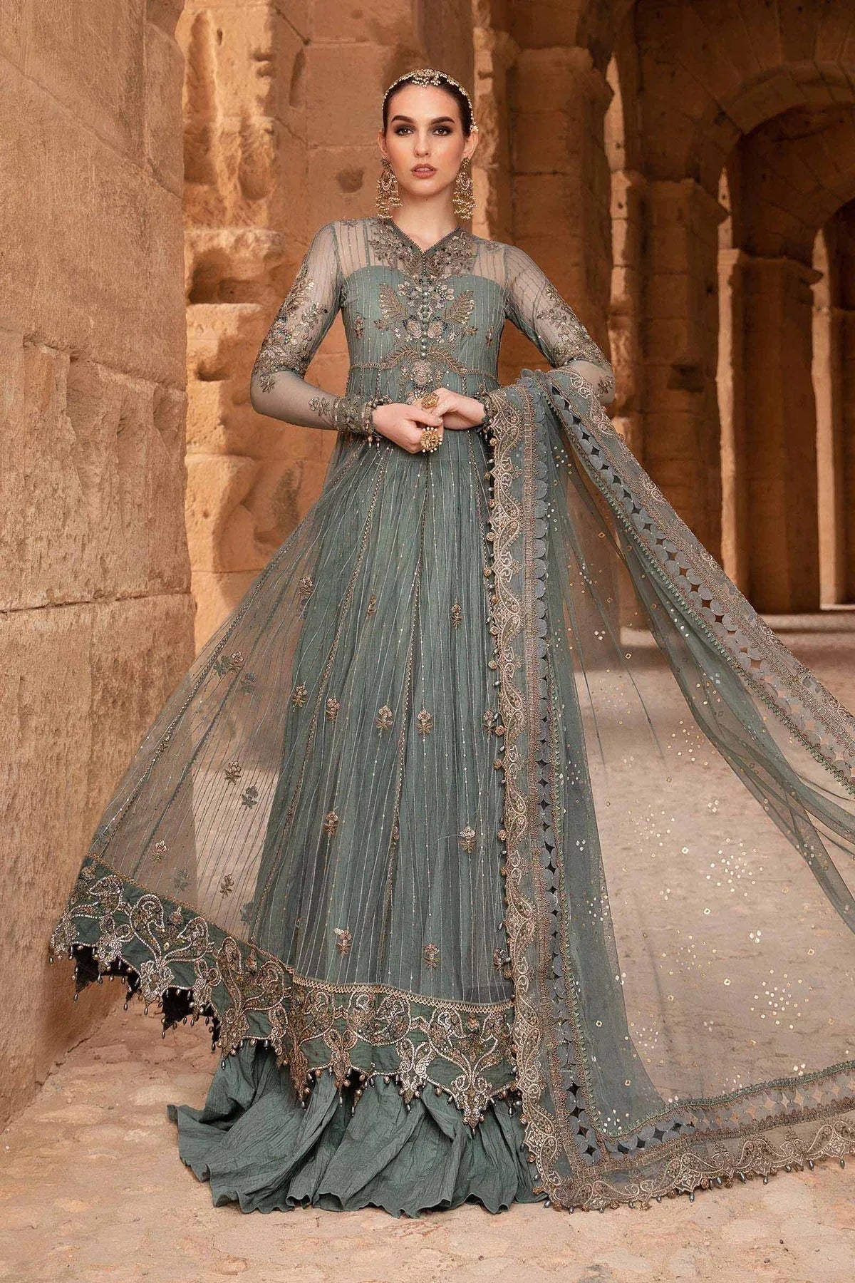 Maria B - D-2403-A - Lawn - Aqsa Fabrics