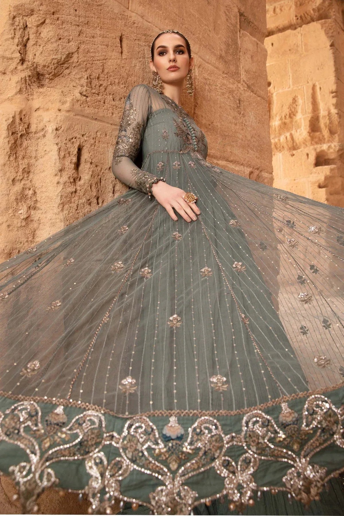 Maria B - D-2403-A - Lawn - Aqsa Fabrics