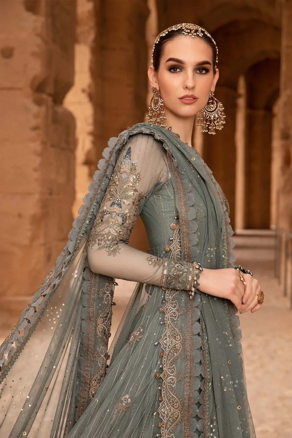 Maria B - D-2403-A - Lawn - Aqsa Fabrics