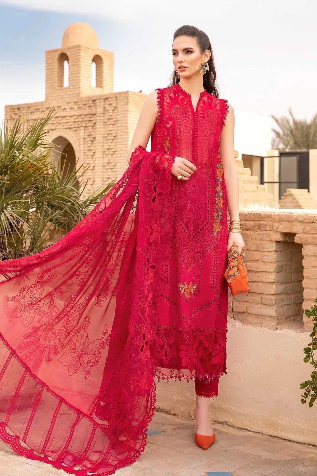 Maria B - D-2404-A - Lawn - Aqsa Fabrics