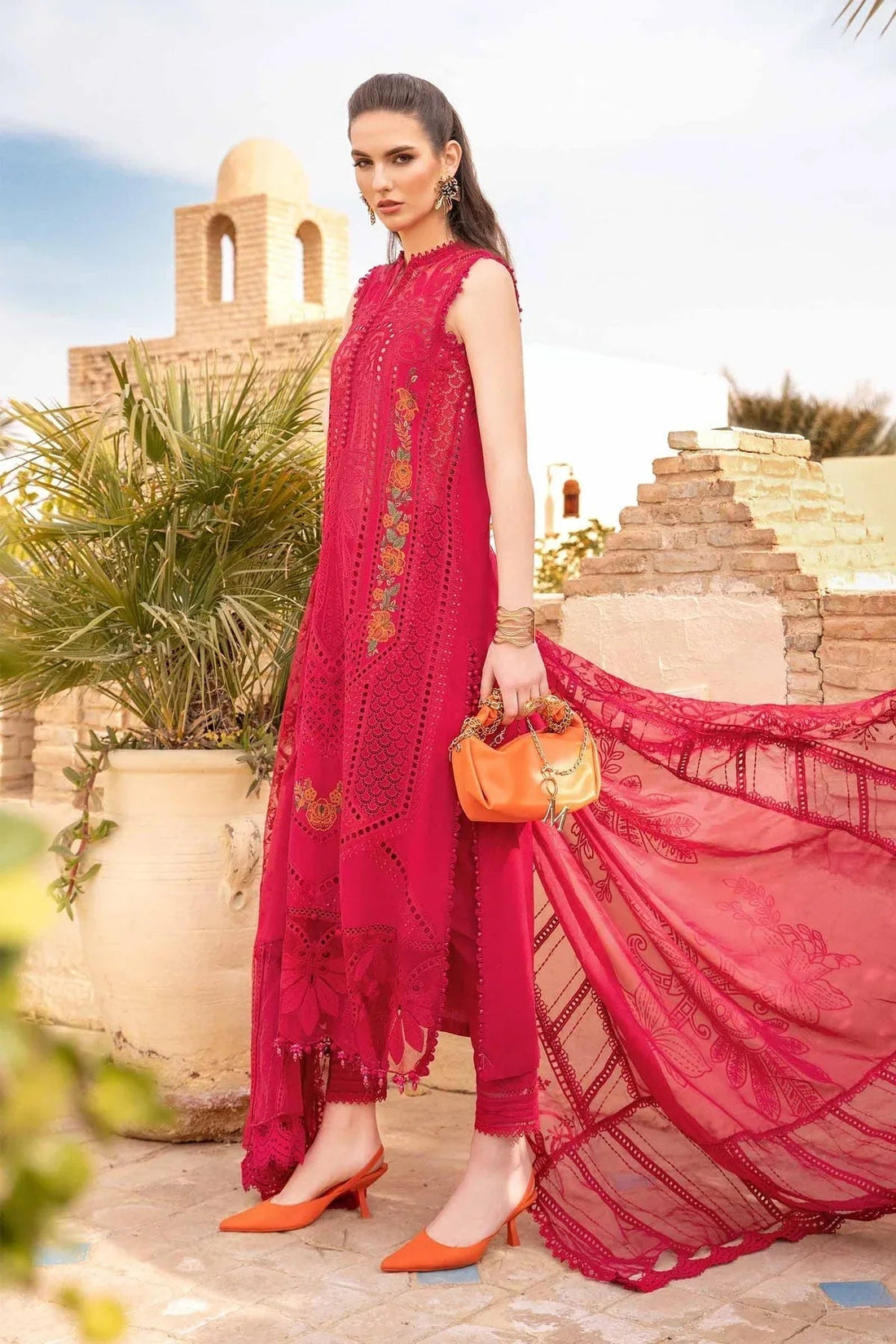 Maria B - D-2404-A - Lawn - Aqsa Fabrics