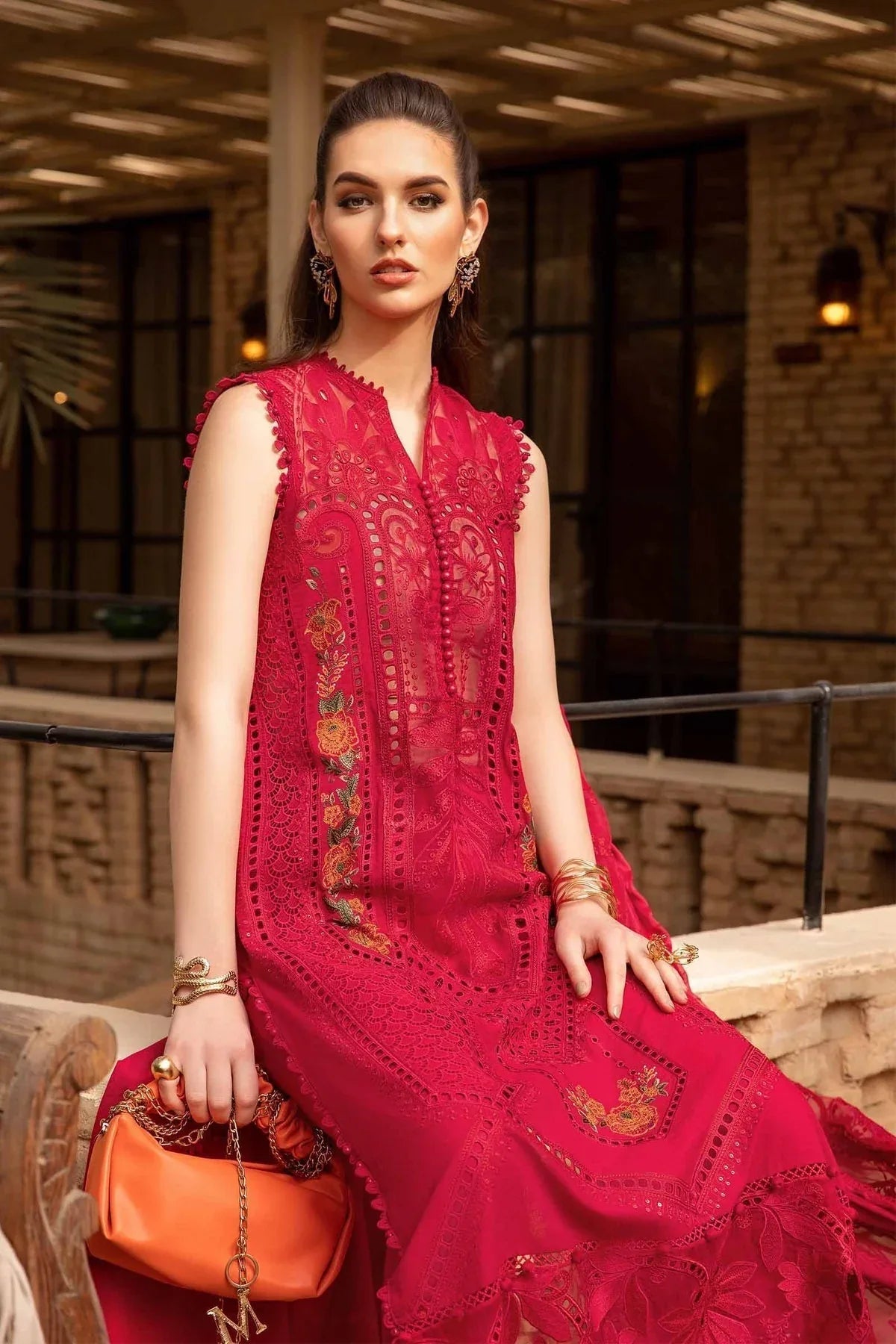 Maria B - D-2404-A - Lawn - Aqsa Fabrics