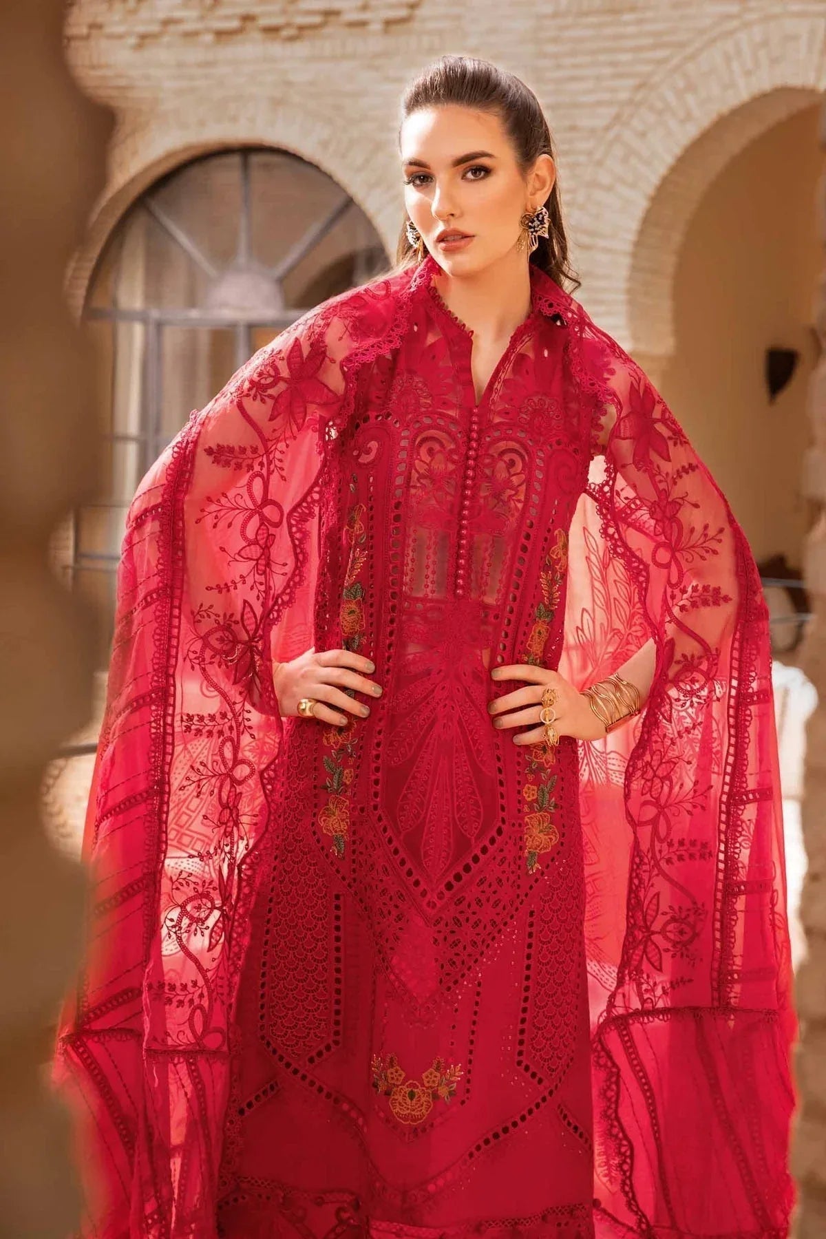Maria B - D-2404-A - Lawn - Aqsa Fabrics