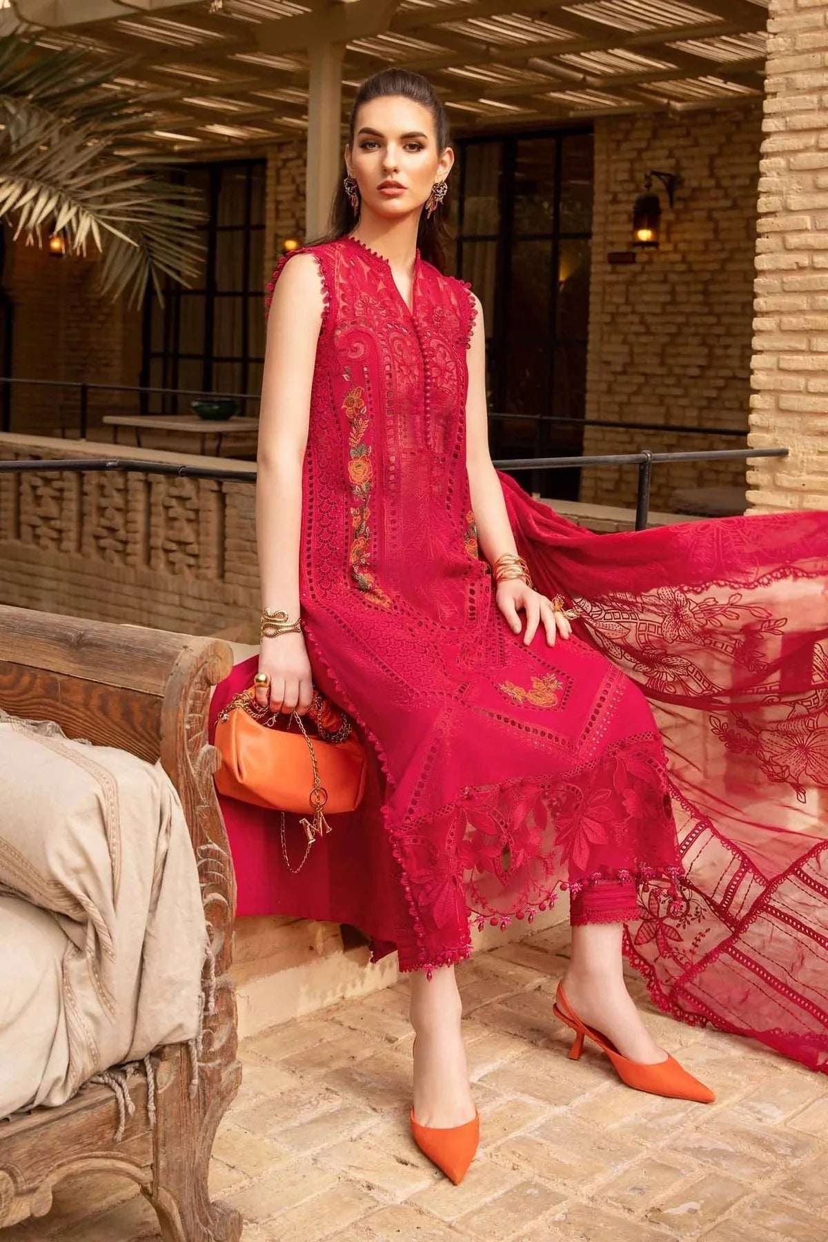 Maria B - D-2404-A - Lawn - Aqsa Fabrics