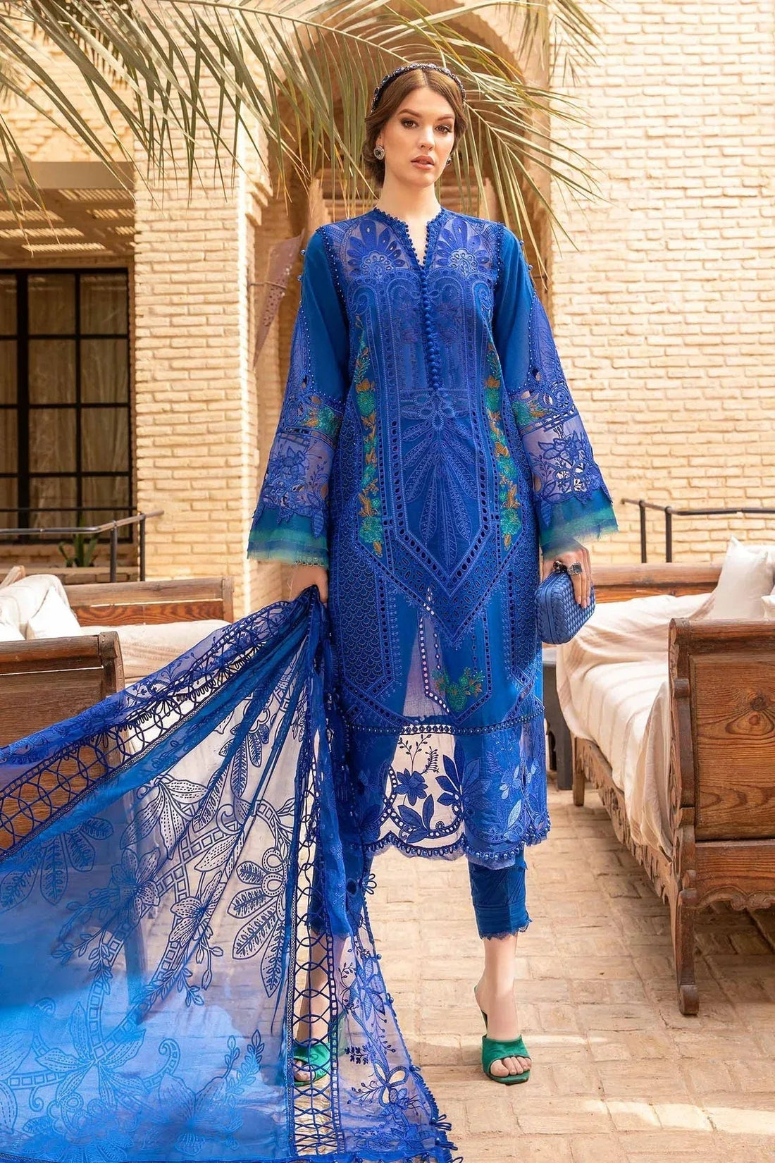 Maria B - D-2404-B - Lawn - Aqsa Fabrics
