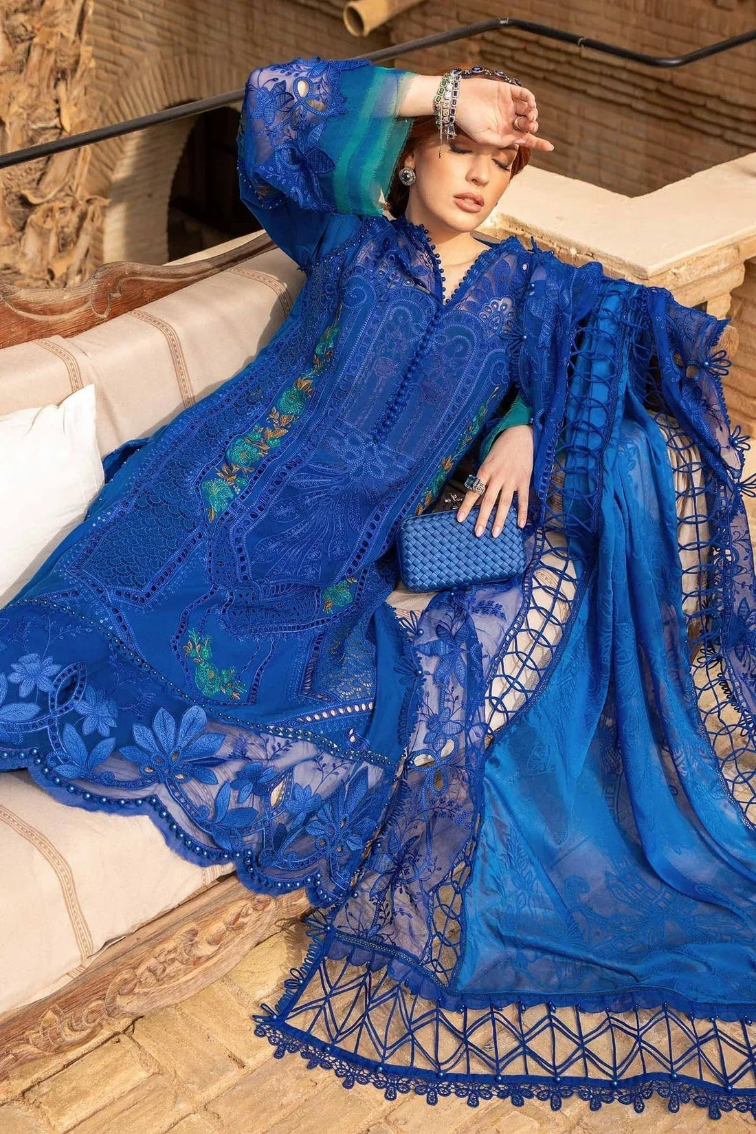 Maria B - D-2404-B - Lawn - Aqsa Fabrics