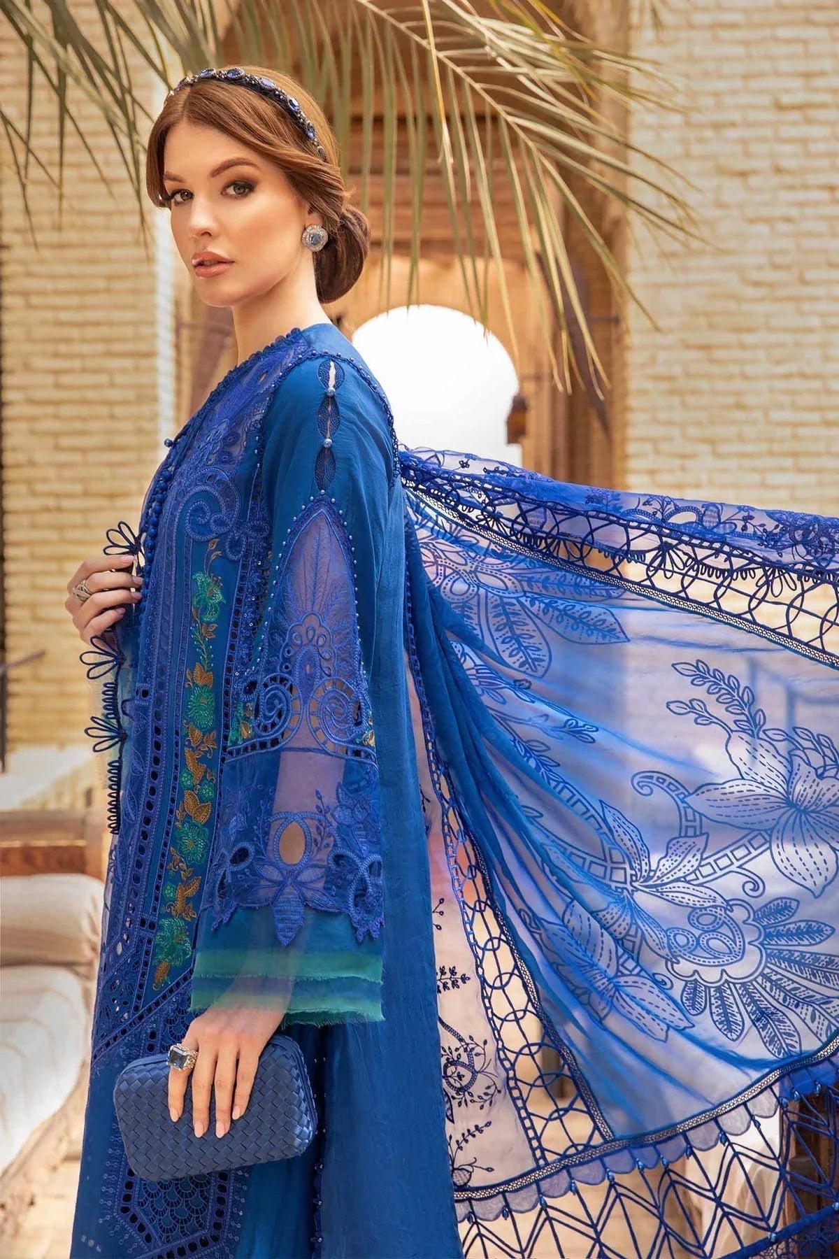 Maria B - D-2404-B - Lawn - Aqsa Fabrics