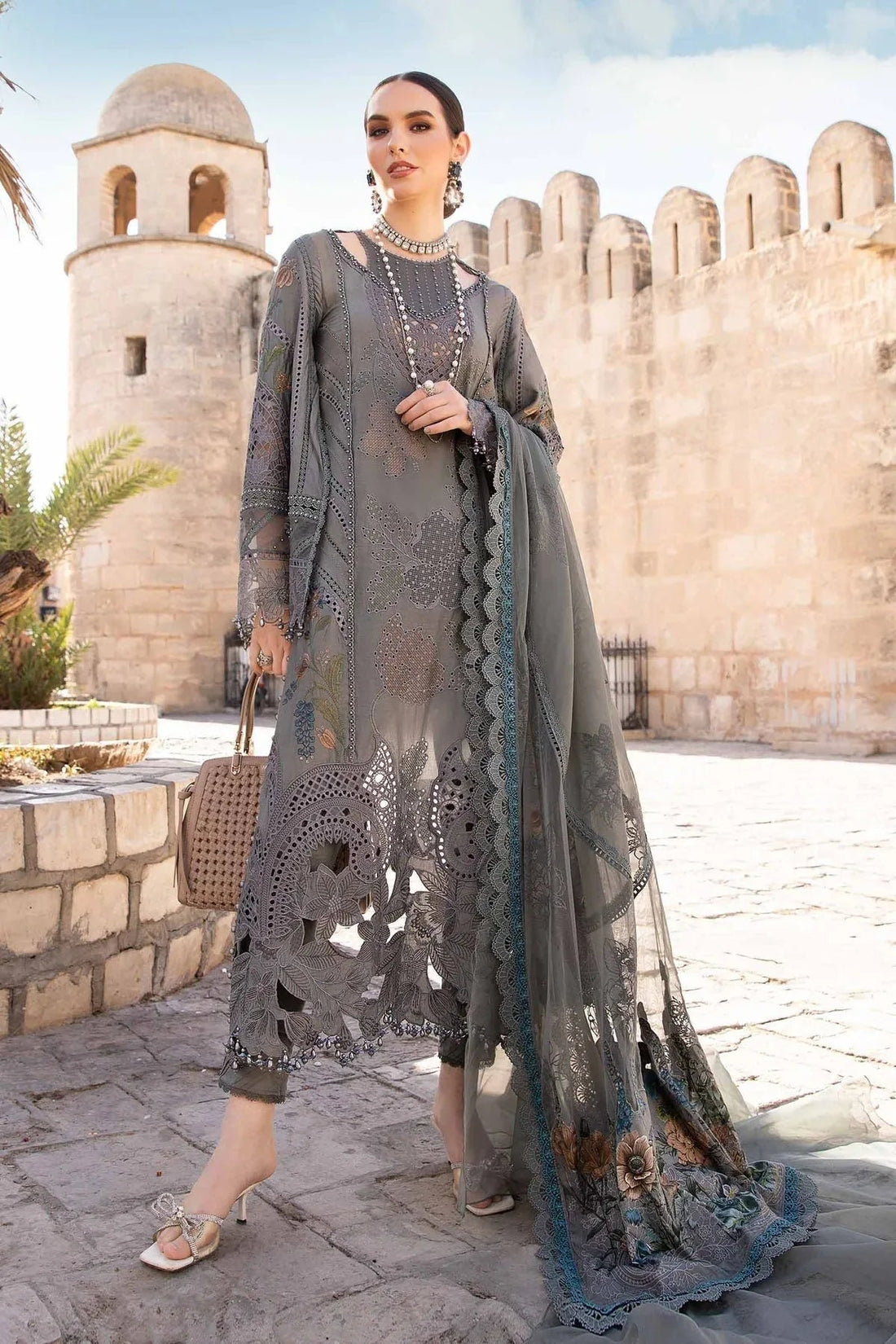 Maria B - D-2407-B - Lawn - Aqsa Fabrics