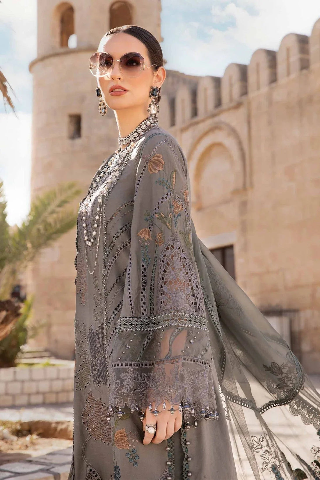 Maria B - D-2407-B - Lawn - Aqsa Fabrics