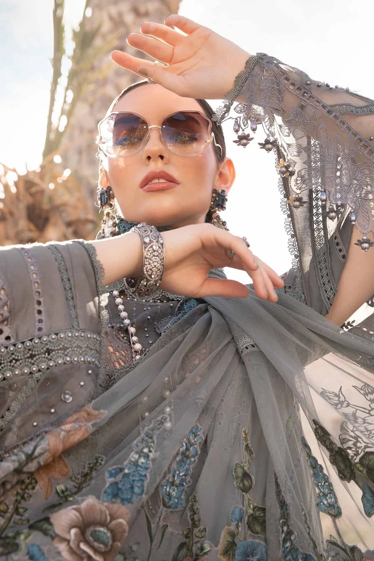 Maria B - D-2407-B - Lawn - Aqsa Fabrics
