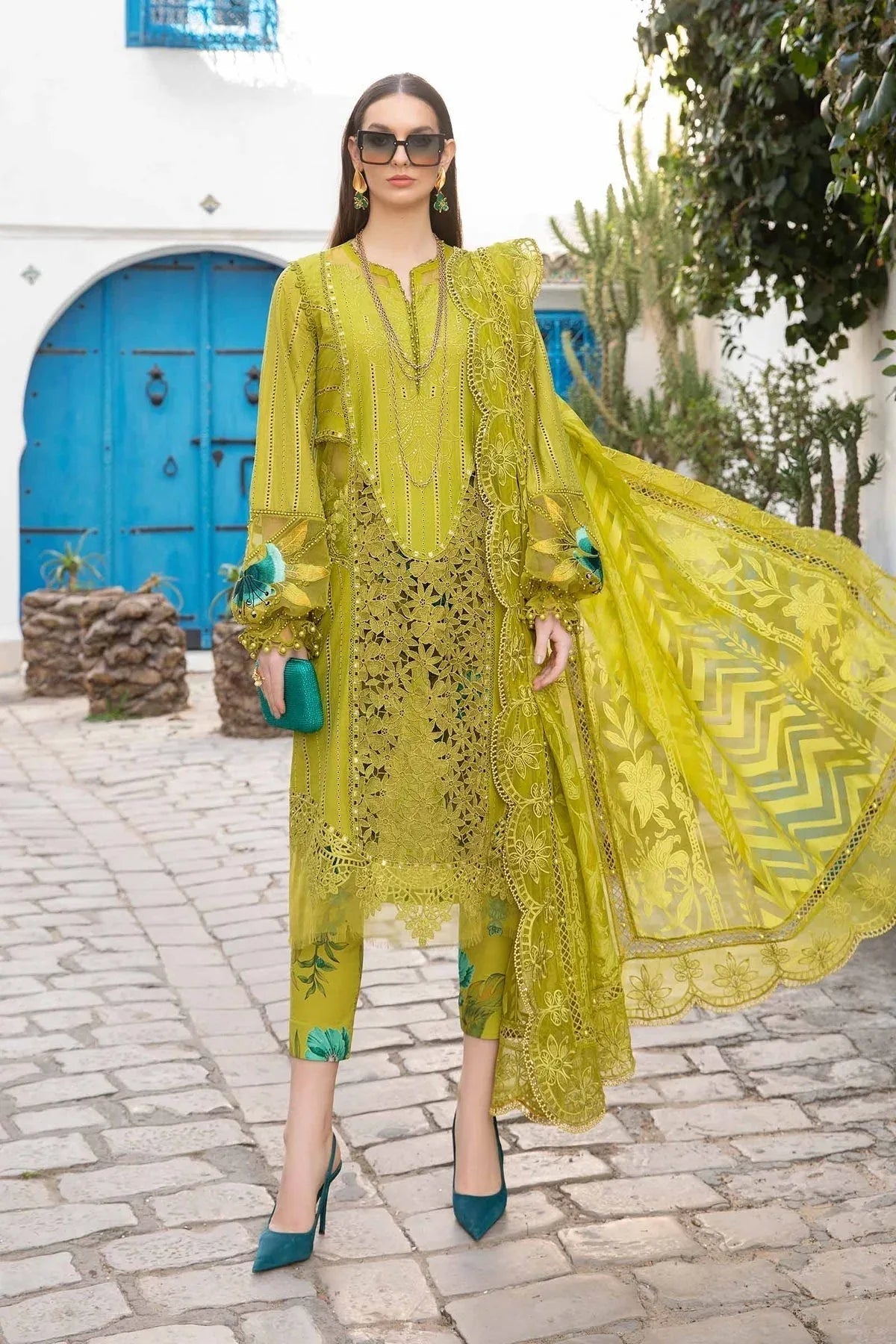 Maria B - D-2408-A - Lawn - Aqsa Fabrics