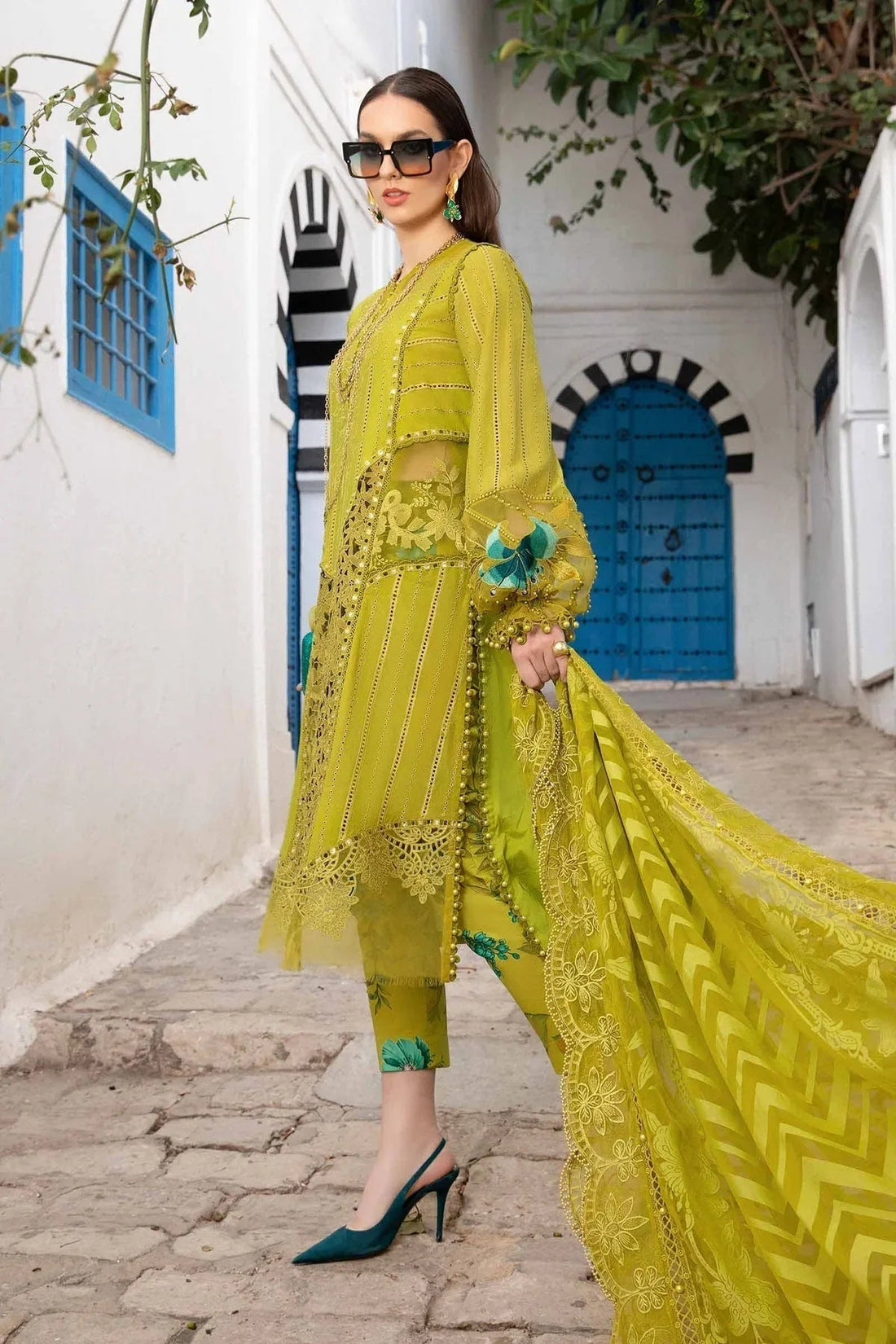 Maria B - D-2408-A - Lawn - Aqsa Fabrics
