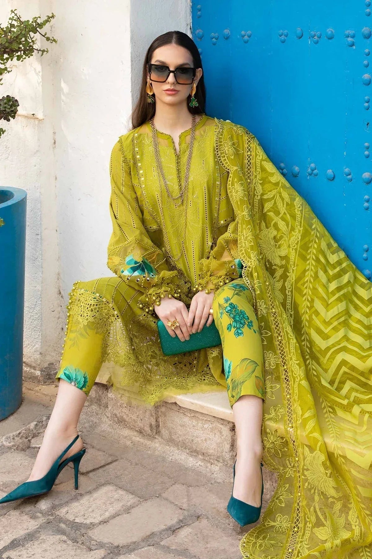 Maria B - D-2408-A - Lawn - Aqsa Fabrics