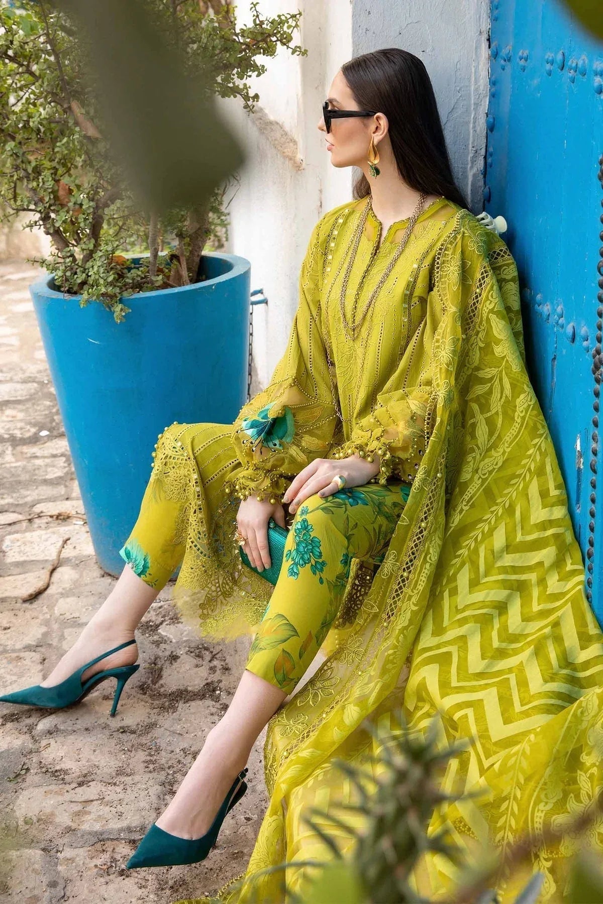 Maria B - D-2408-A - Lawn - Aqsa Fabrics