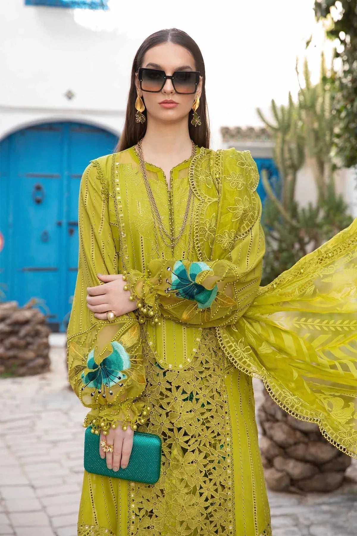 Maria B - D-2408-A - Lawn - Aqsa Fabrics