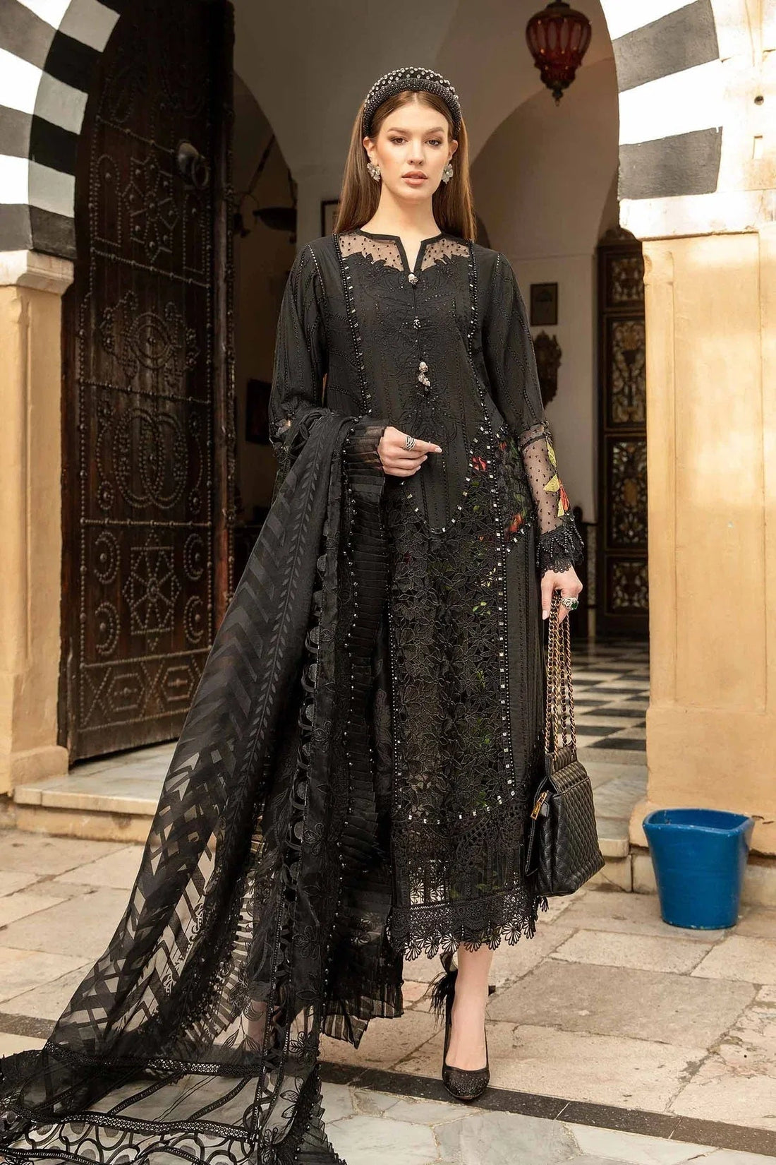 Maria B - D-2408-B - Lawn - Aqsa Fabrics