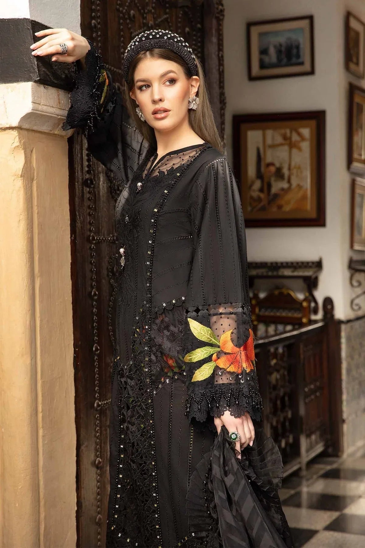 Maria B - D-2408-B - Lawn - Aqsa Fabrics