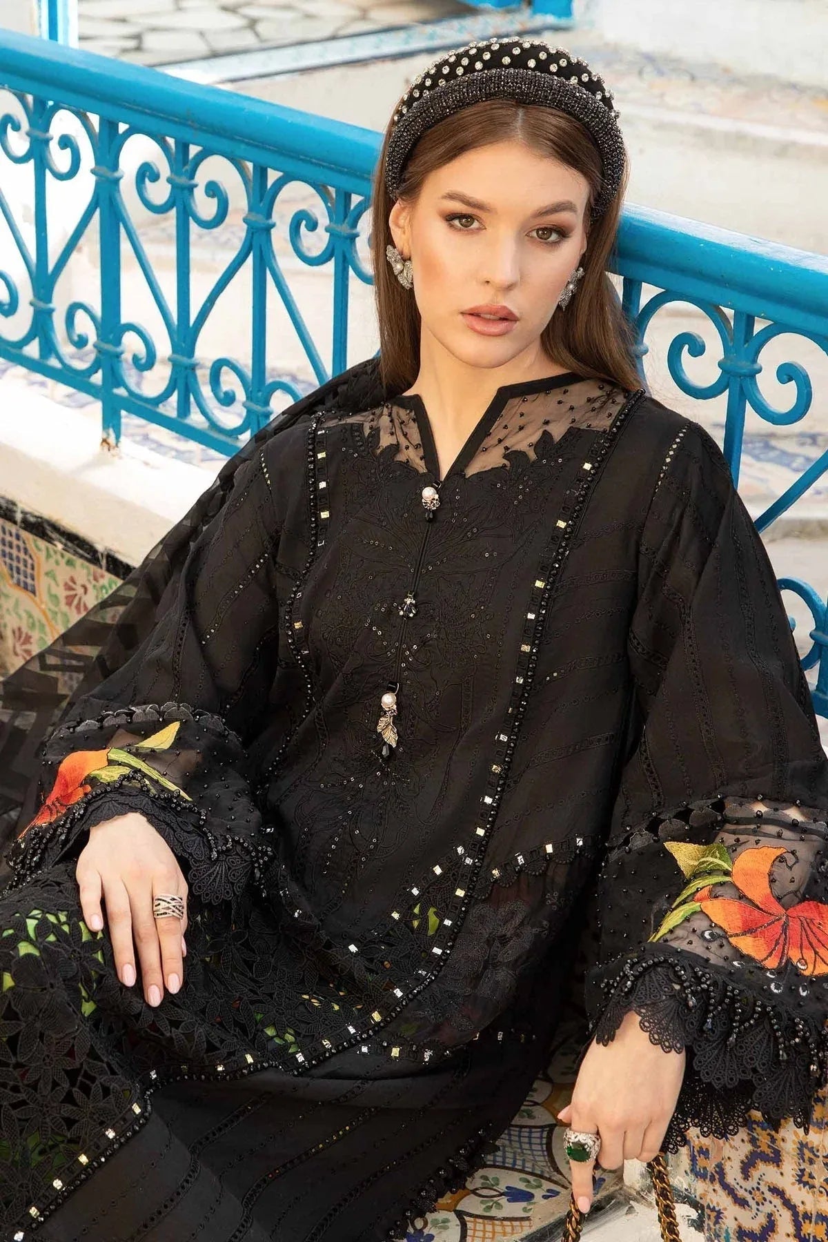 Maria B - D-2408-B - Lawn - Aqsa Fabrics