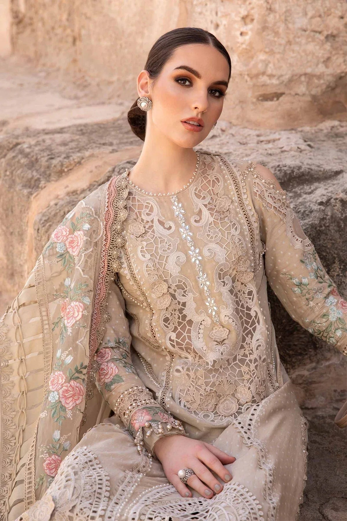 Maria B - D-2410-A - Lawn - Aqsa Fabrics