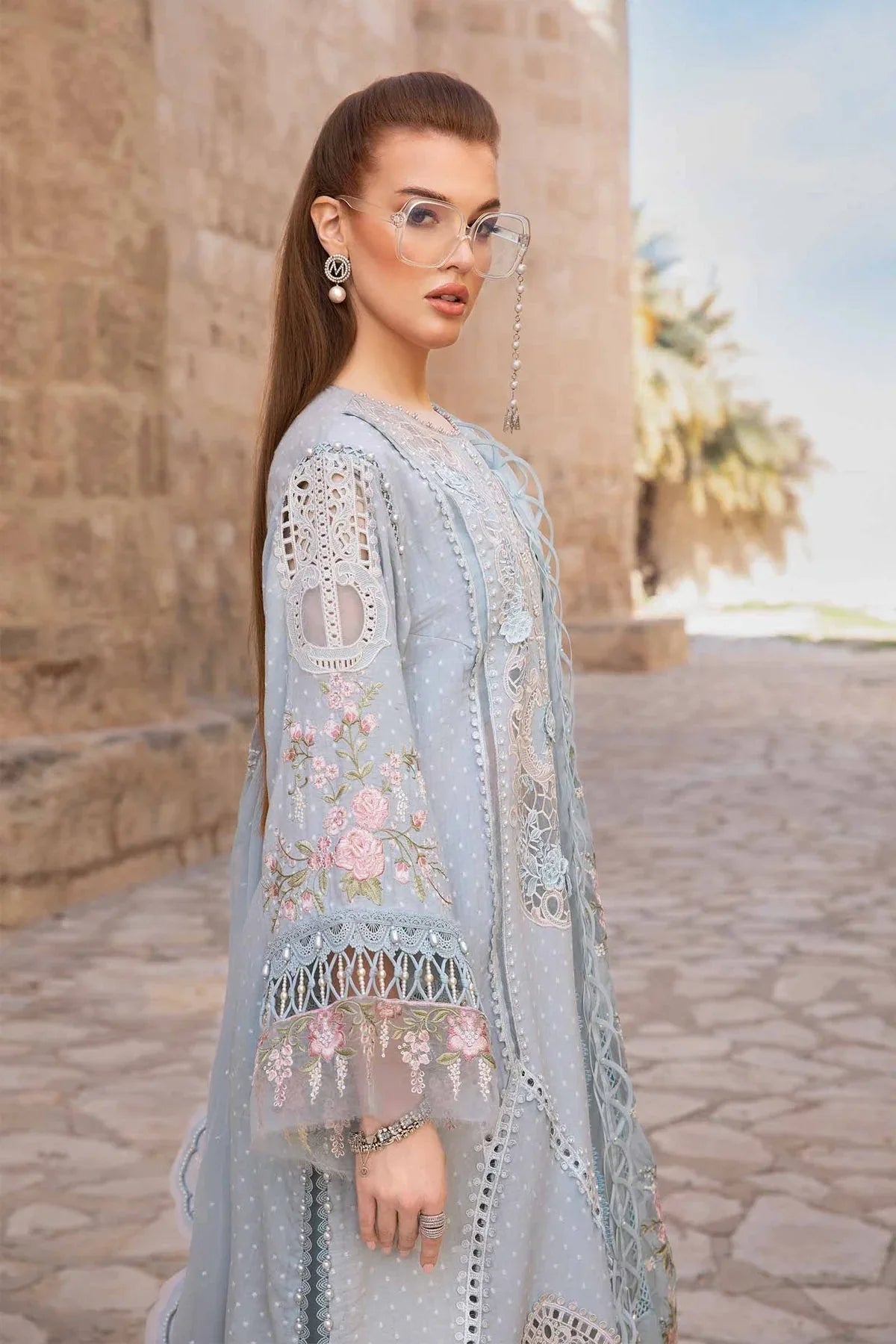 Maria B - D-2410-B - Lawn - Aqsa Fabrics